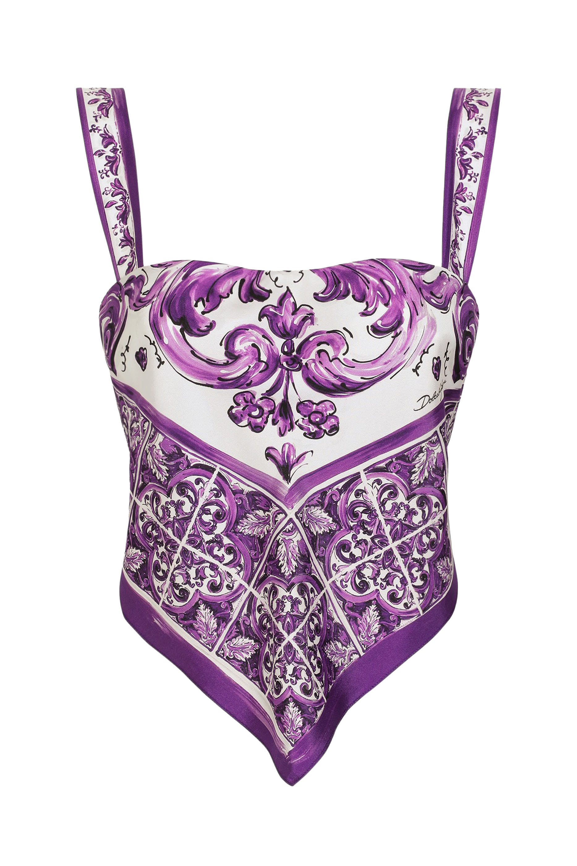 بلوزة بطبعة مايولكا حرير