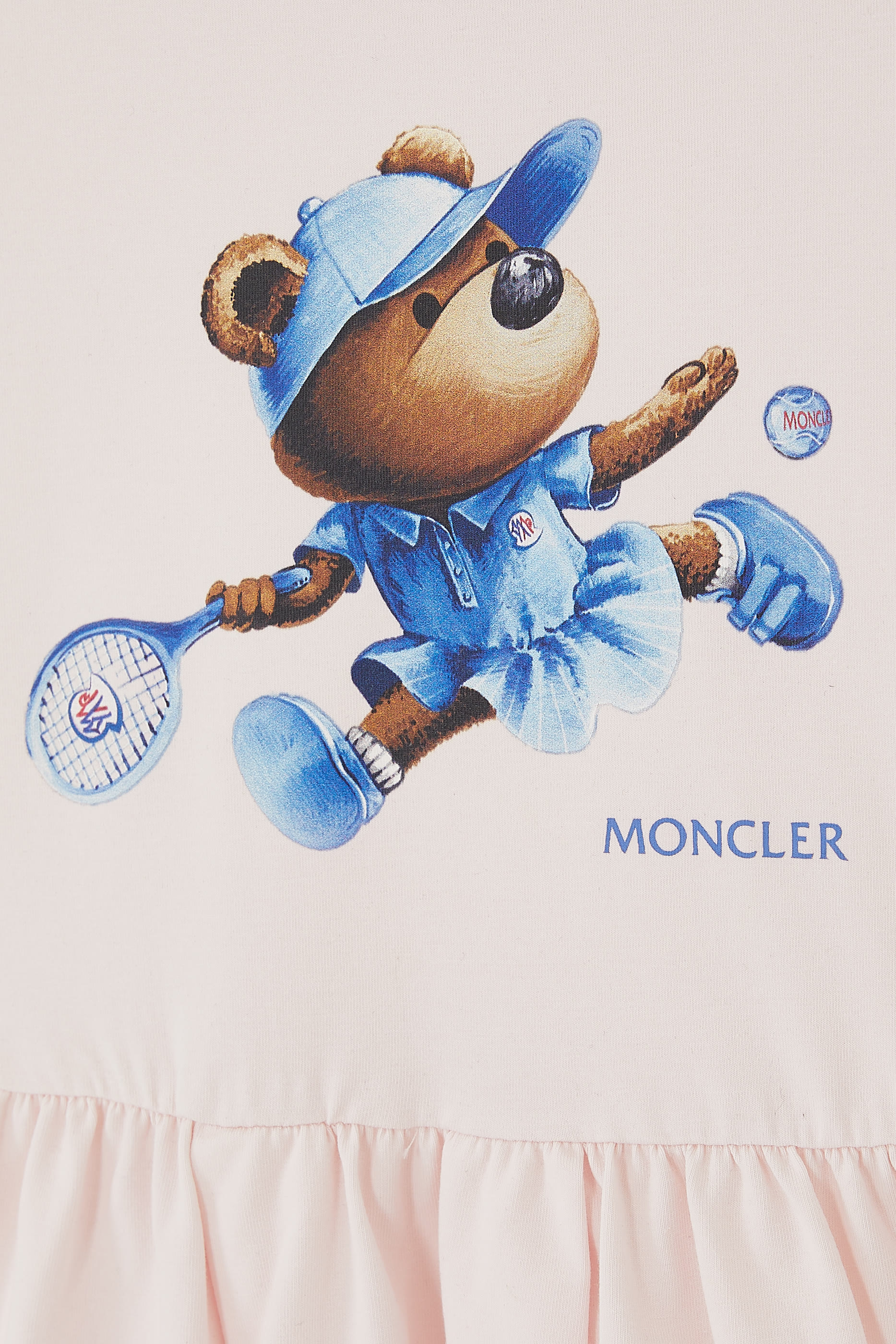 فستان للأطفال بنقشة دب لاعب تنس