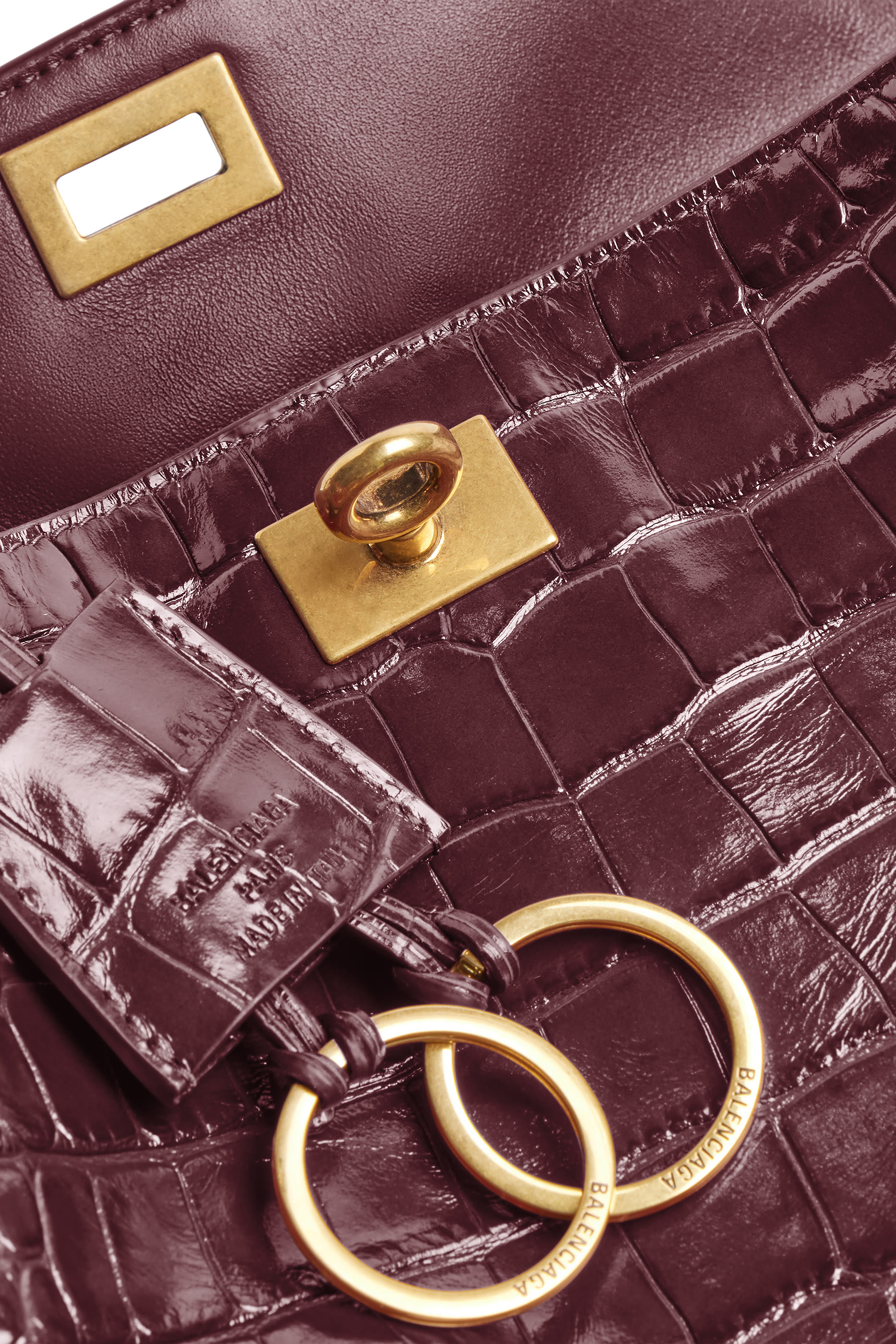 حقيبة يد روديو صغيرة بنقشة جلد التمساح