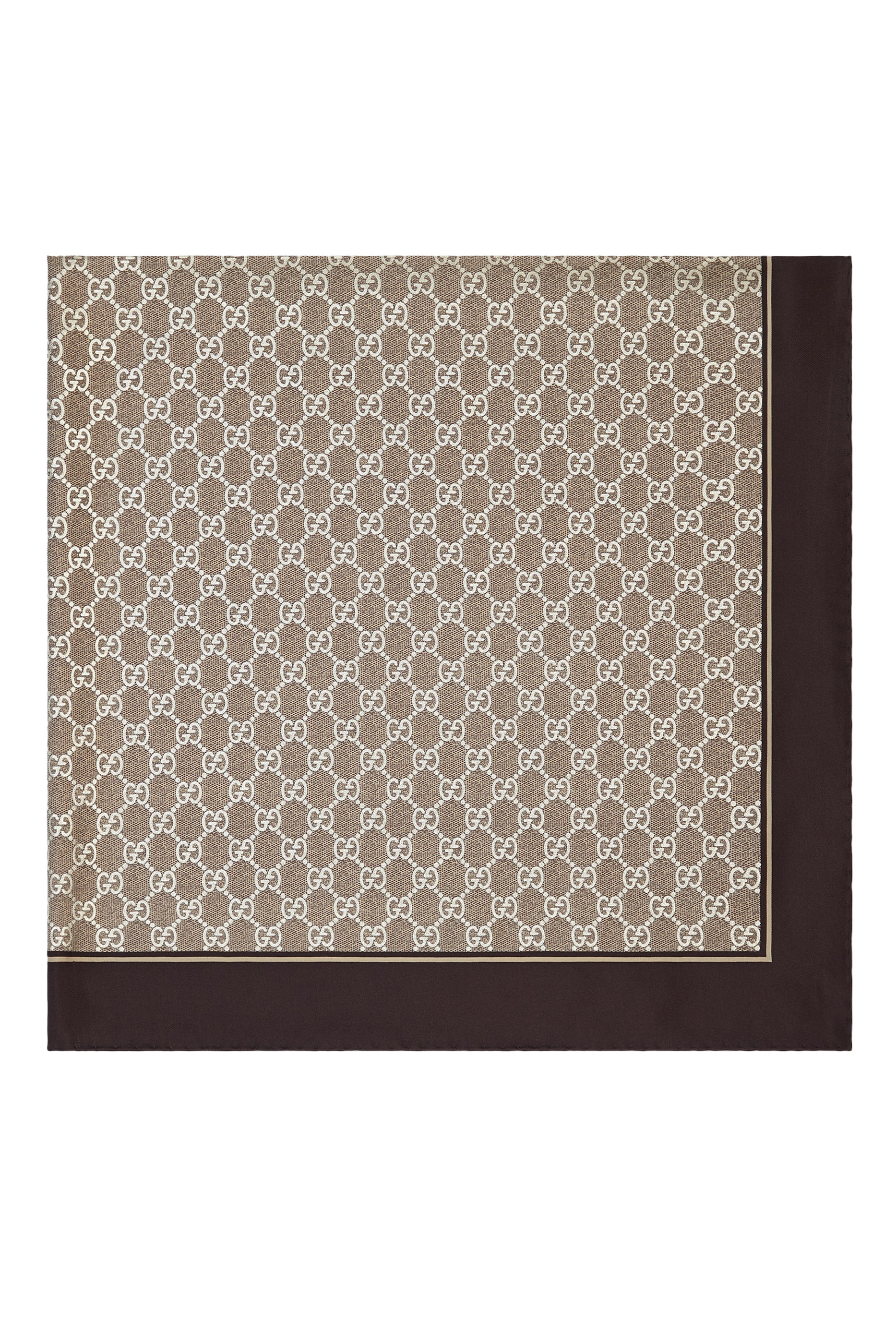 وشاح كاريه بنقشة شعار حرفي الماركة حرير