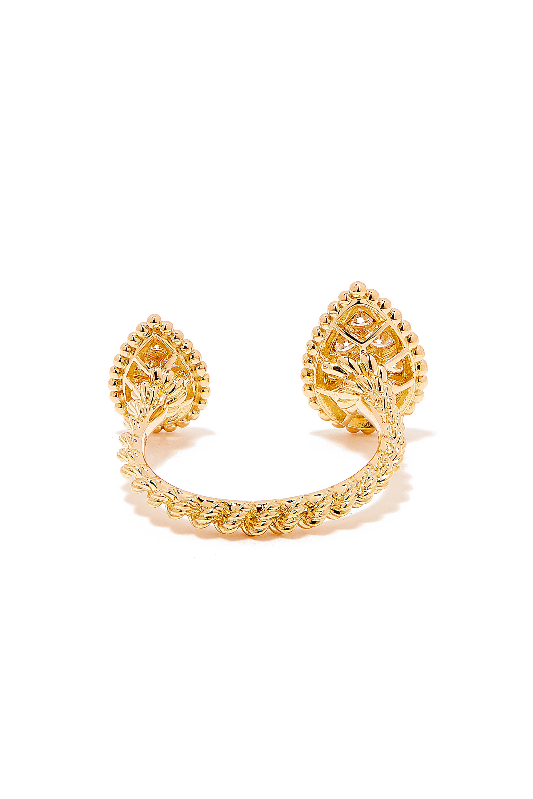 خاتم سيربنت بوهيم بتصميم دمعتين مرصعتين بالماس