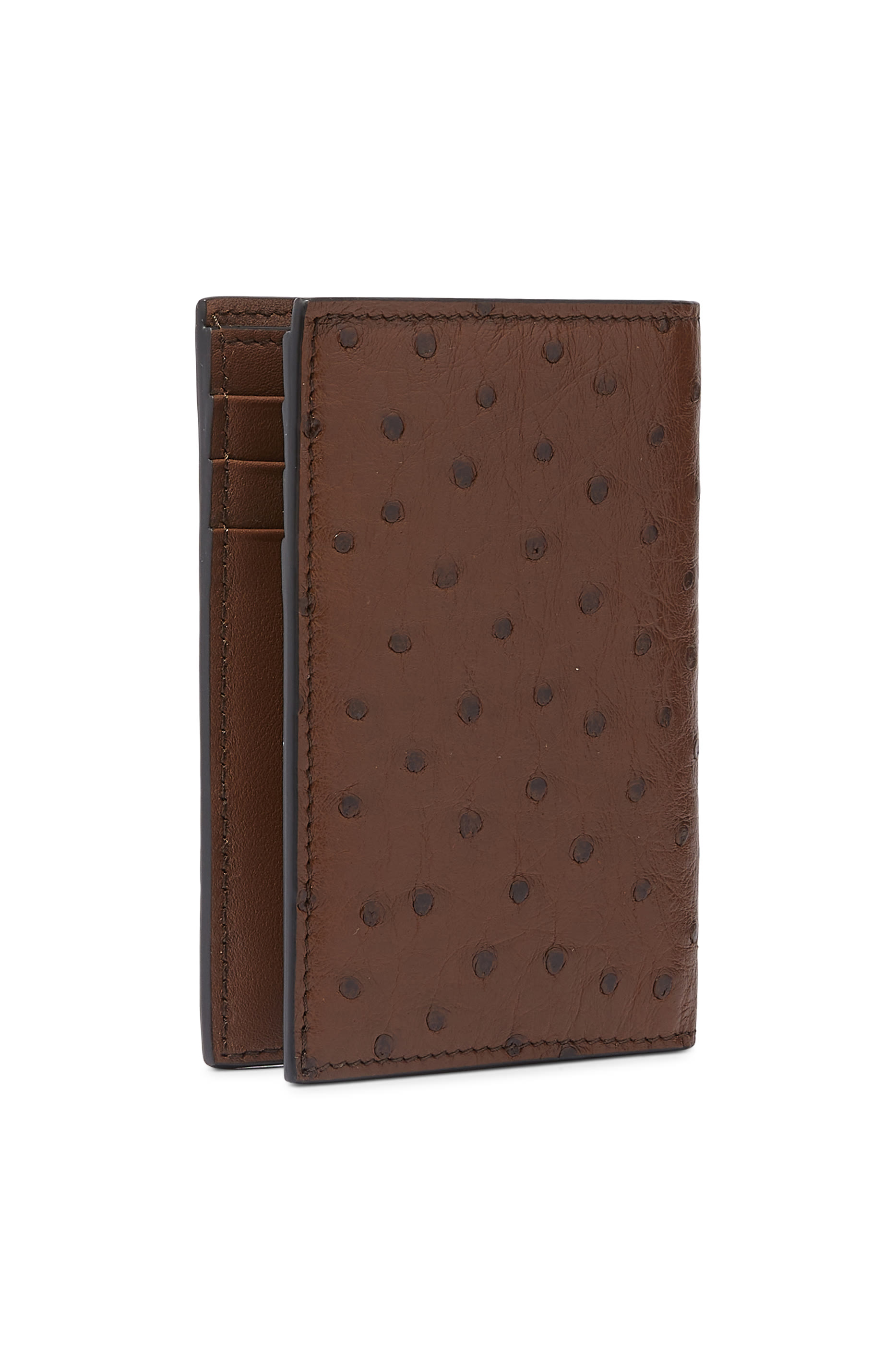 حافظة بطاقات كبيرة بتصميم منقط وحلية شعار V