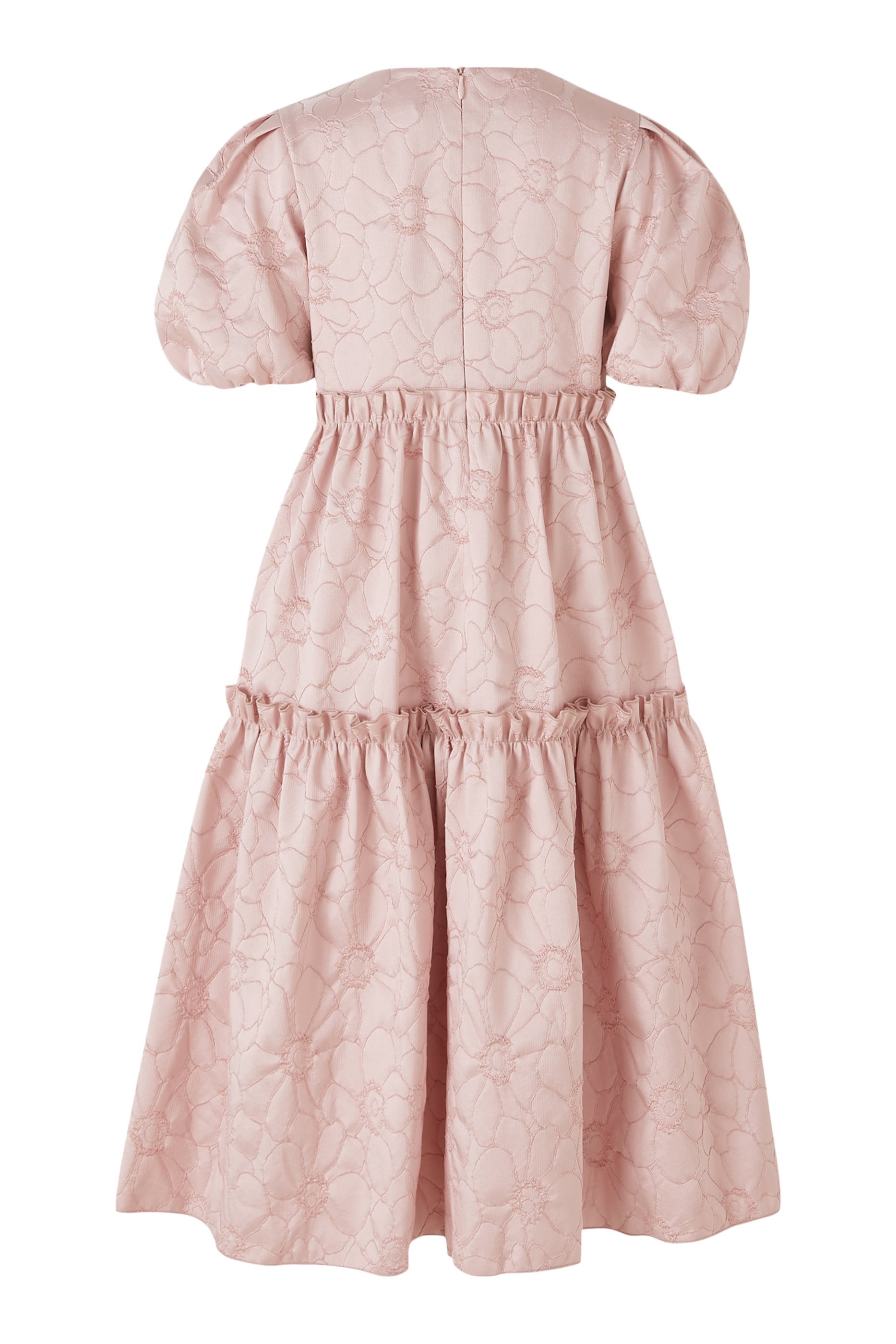 فستان بأكمام منفوخة وأزهار ثلاثية الابعاد للأطفال