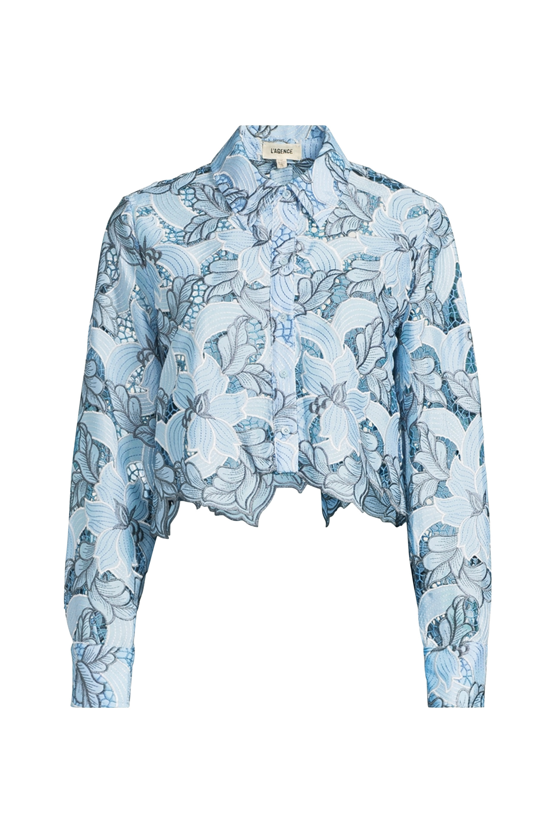 بلوزة أكيمي قصيرة بتطريزات مفرغة