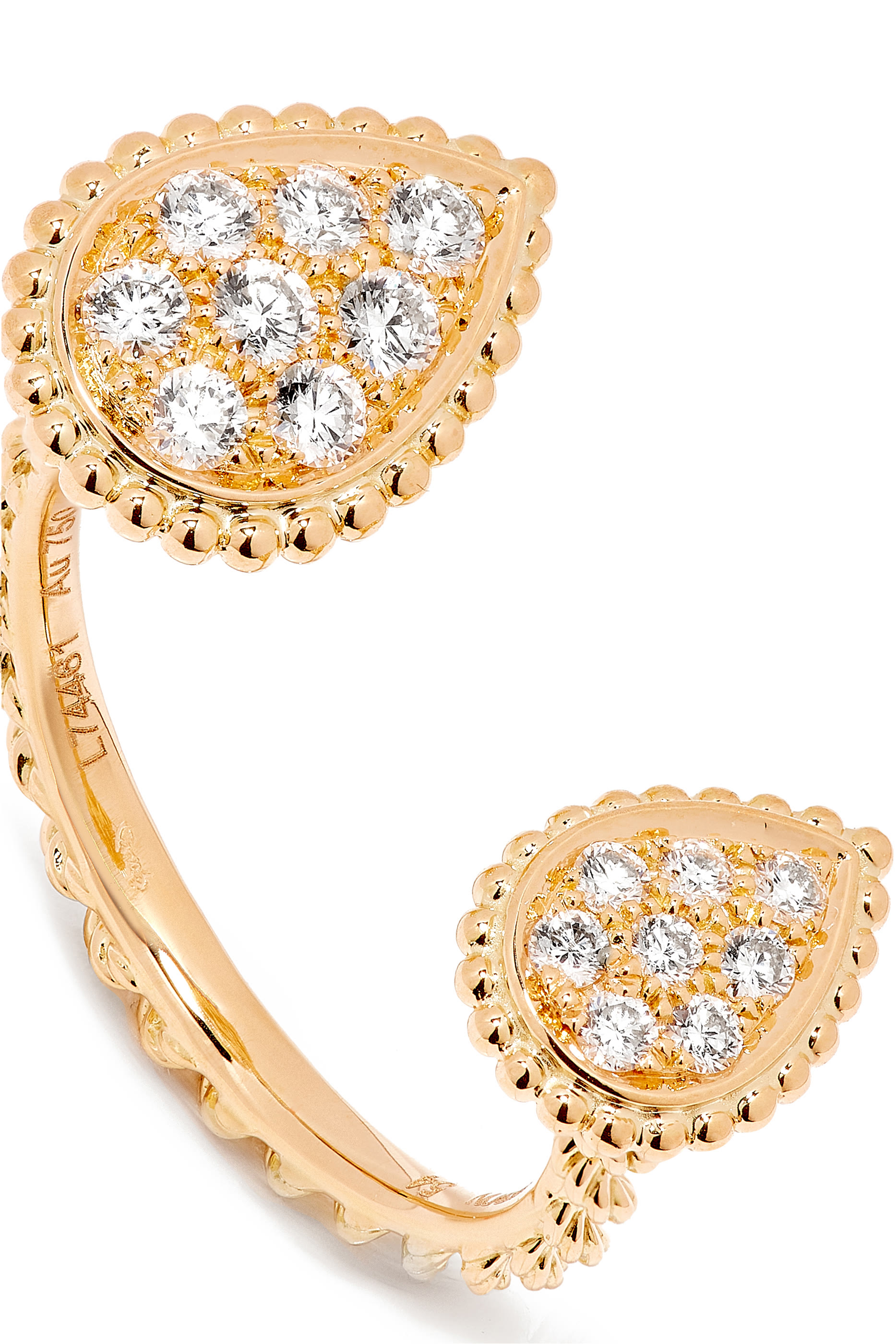 خاتم سيربنت بوهيم بتصميم دمعتين مرصعتين بالماس