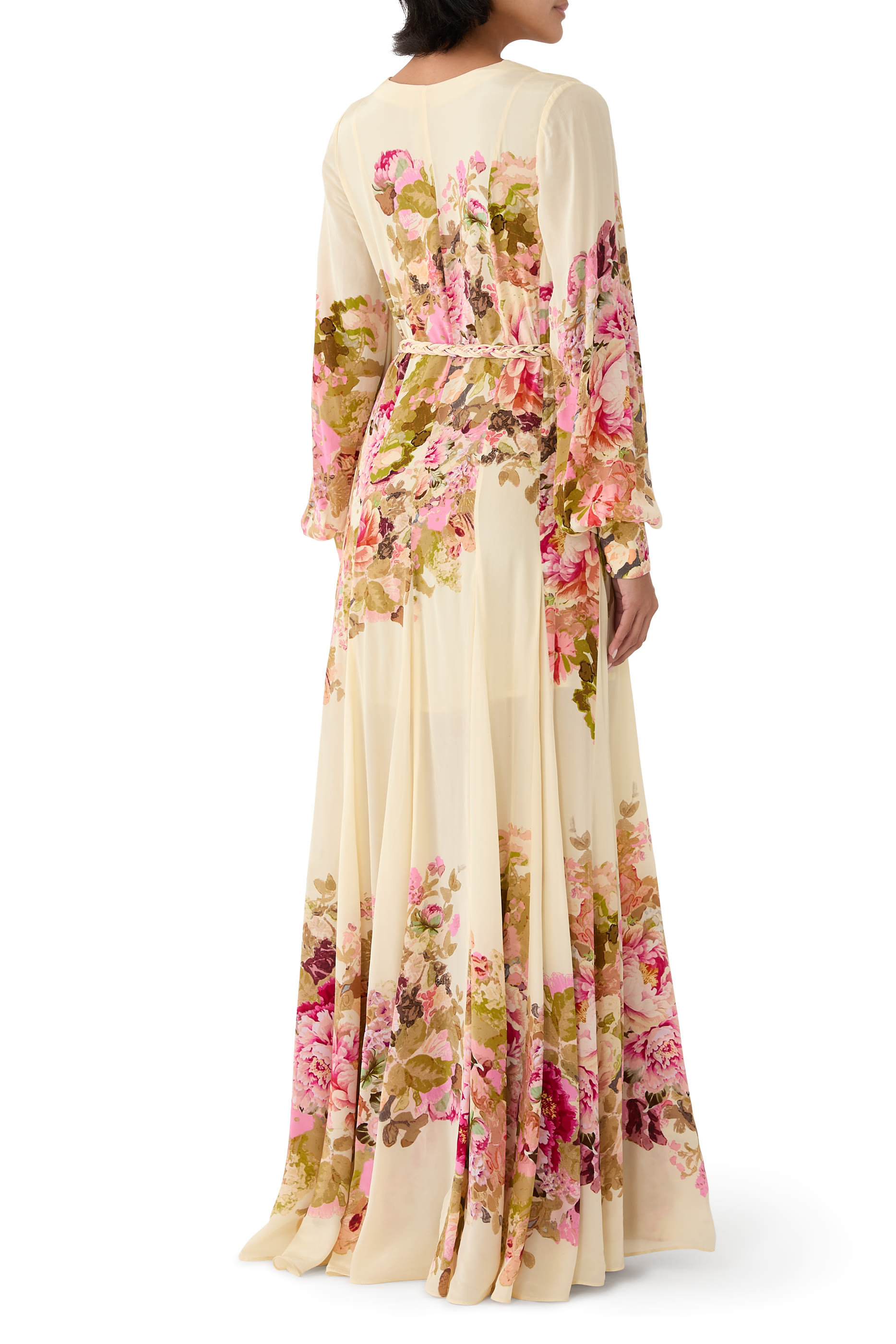 فستان ساما طويل بنقشة زهور