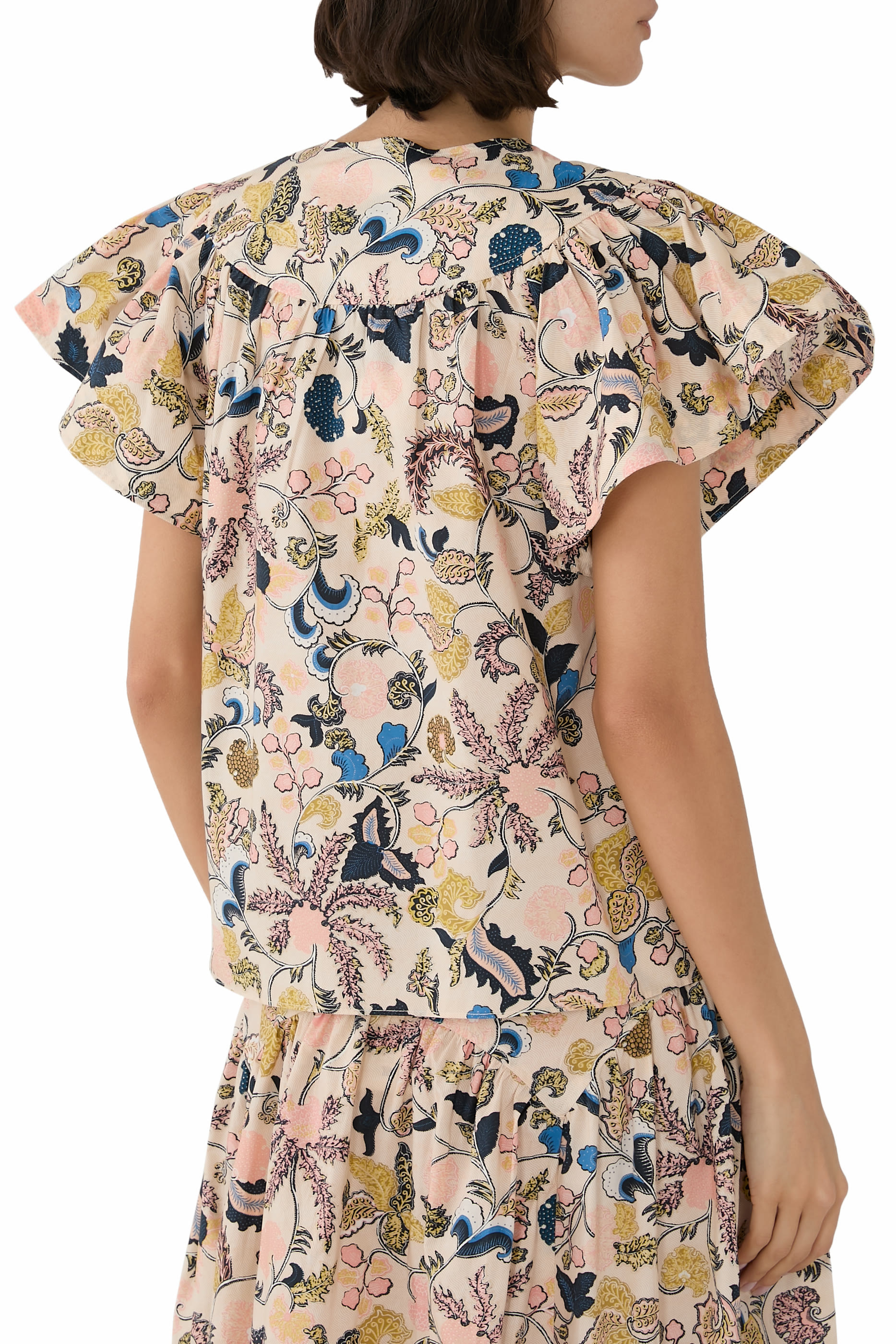 بلوزة بيرلاين بأكمام واسعة