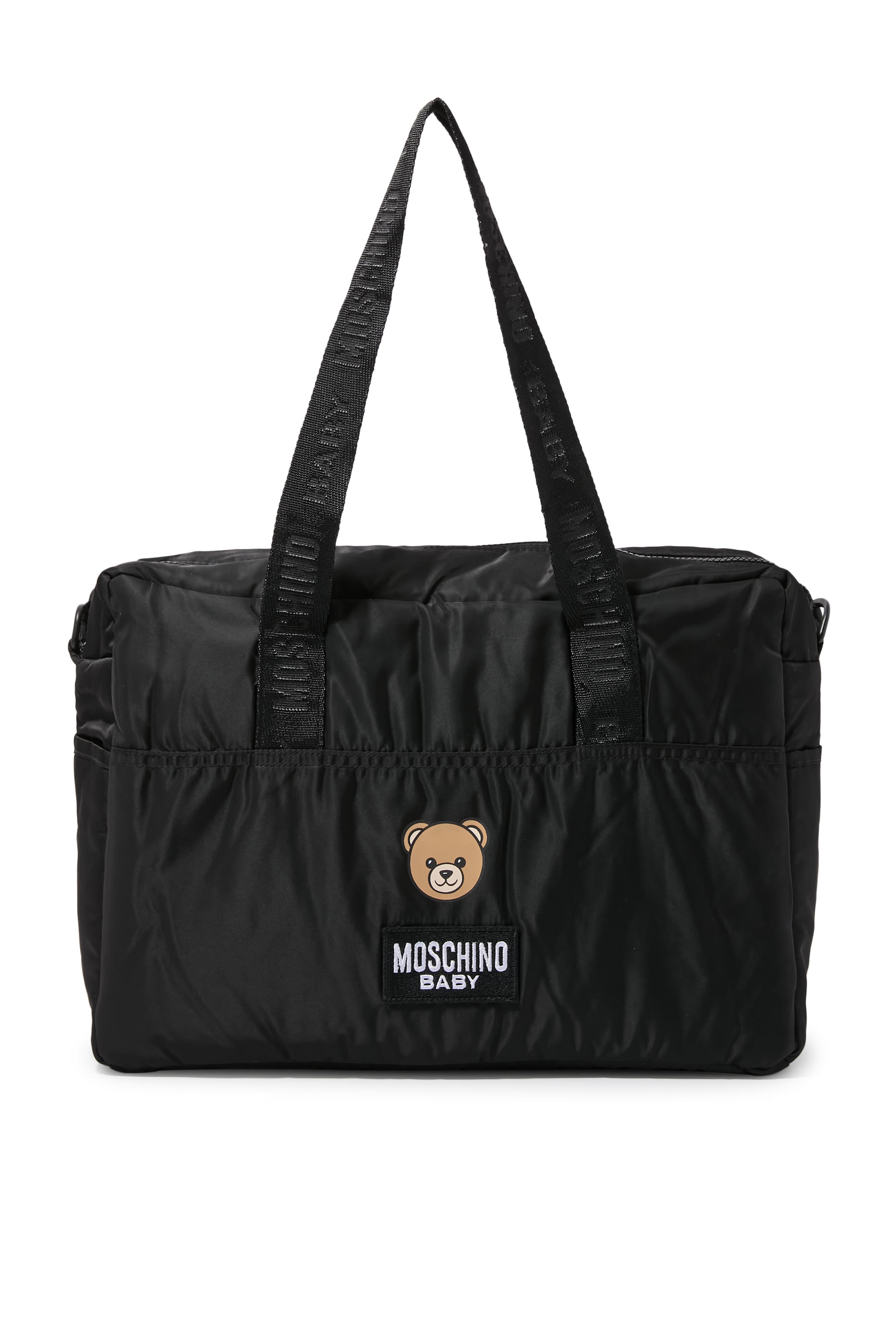 حقيبة أمهات بمفرش تغيير الحفاض مزينة بطبعة الدب تيدي نايلون للأطفال