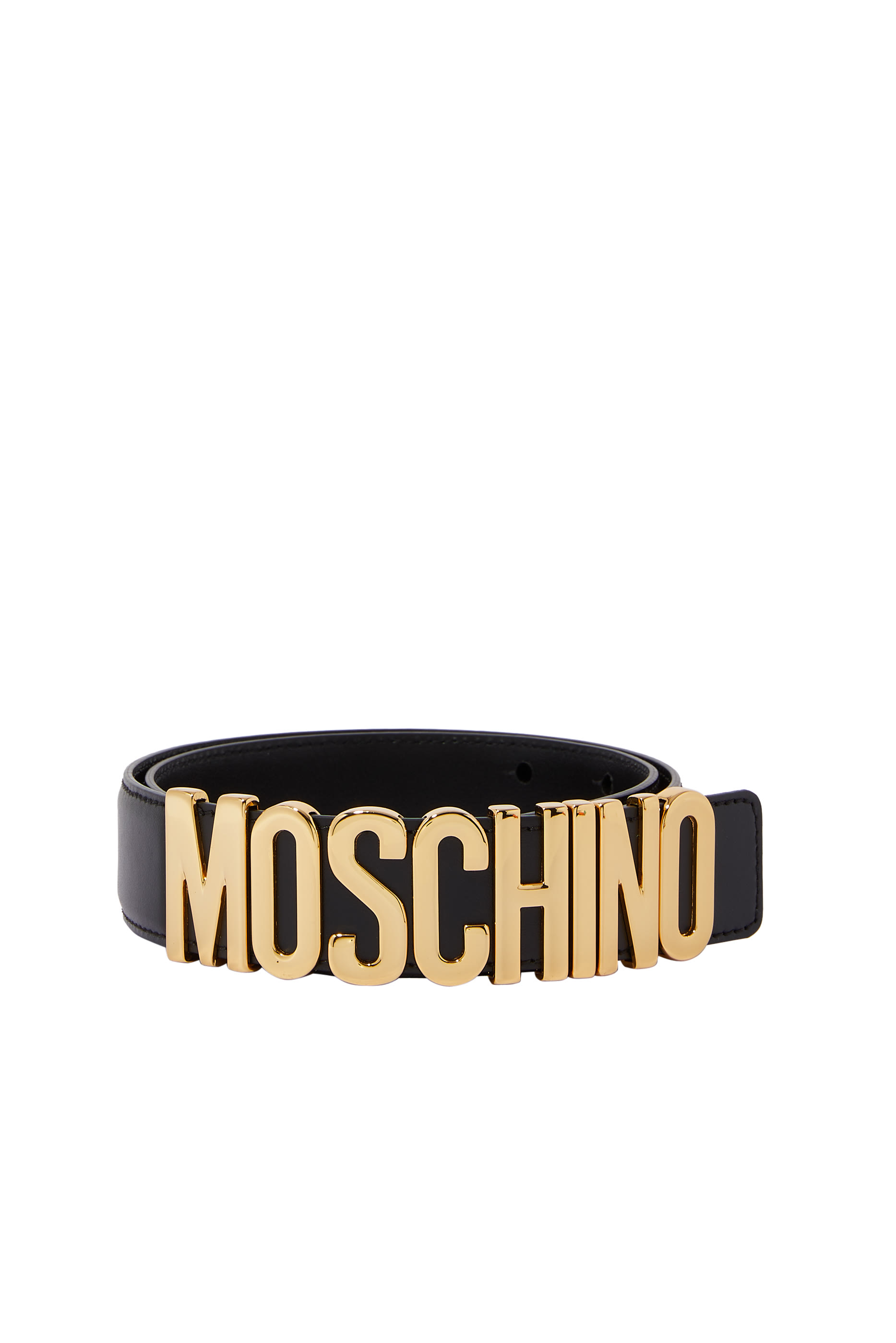 حزام عريض جلد بشعار الماركة