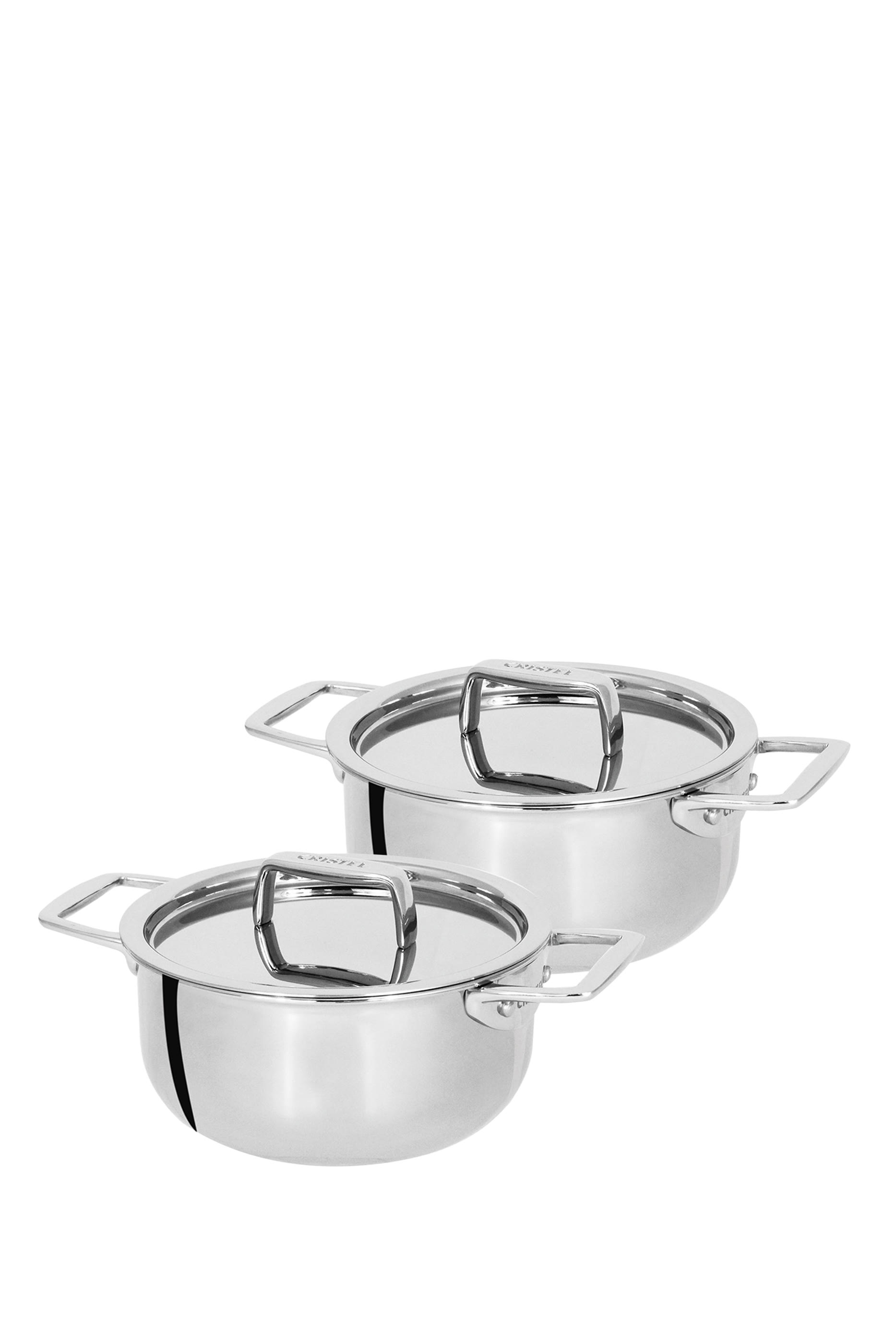 مجموعة قدور حساء كاستل برو ستانلس ستيل، قطعتين