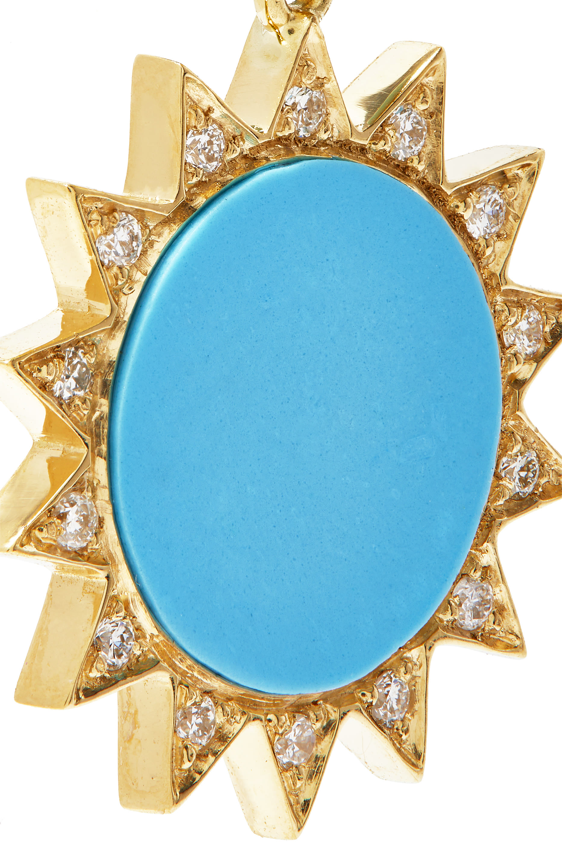 دلاية بتصميم شمس ساطعة مرصعة بالماس ذهب أصفر عيار 18