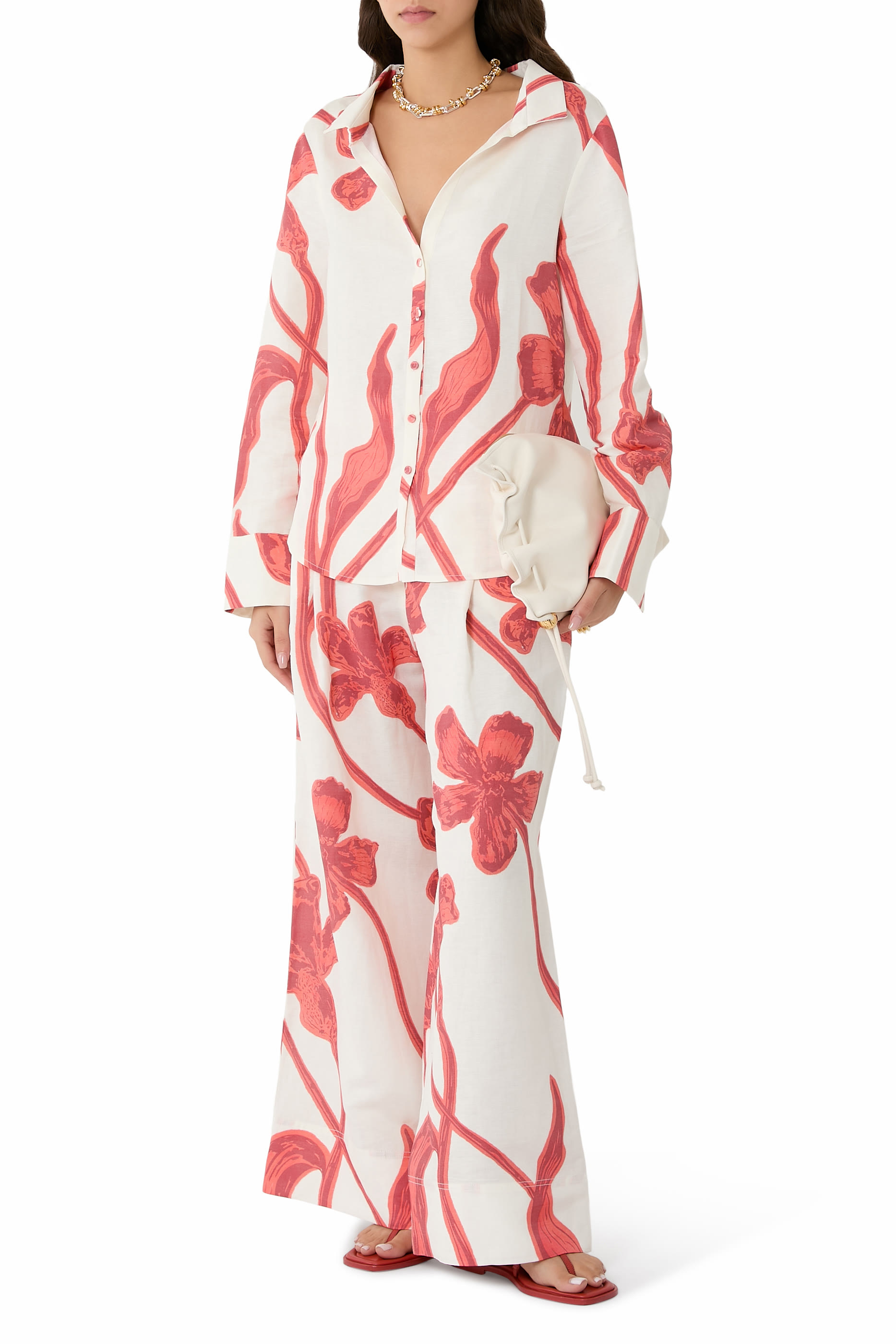 بنطال موتشا أرينا بالم بقصة ساق واسعة