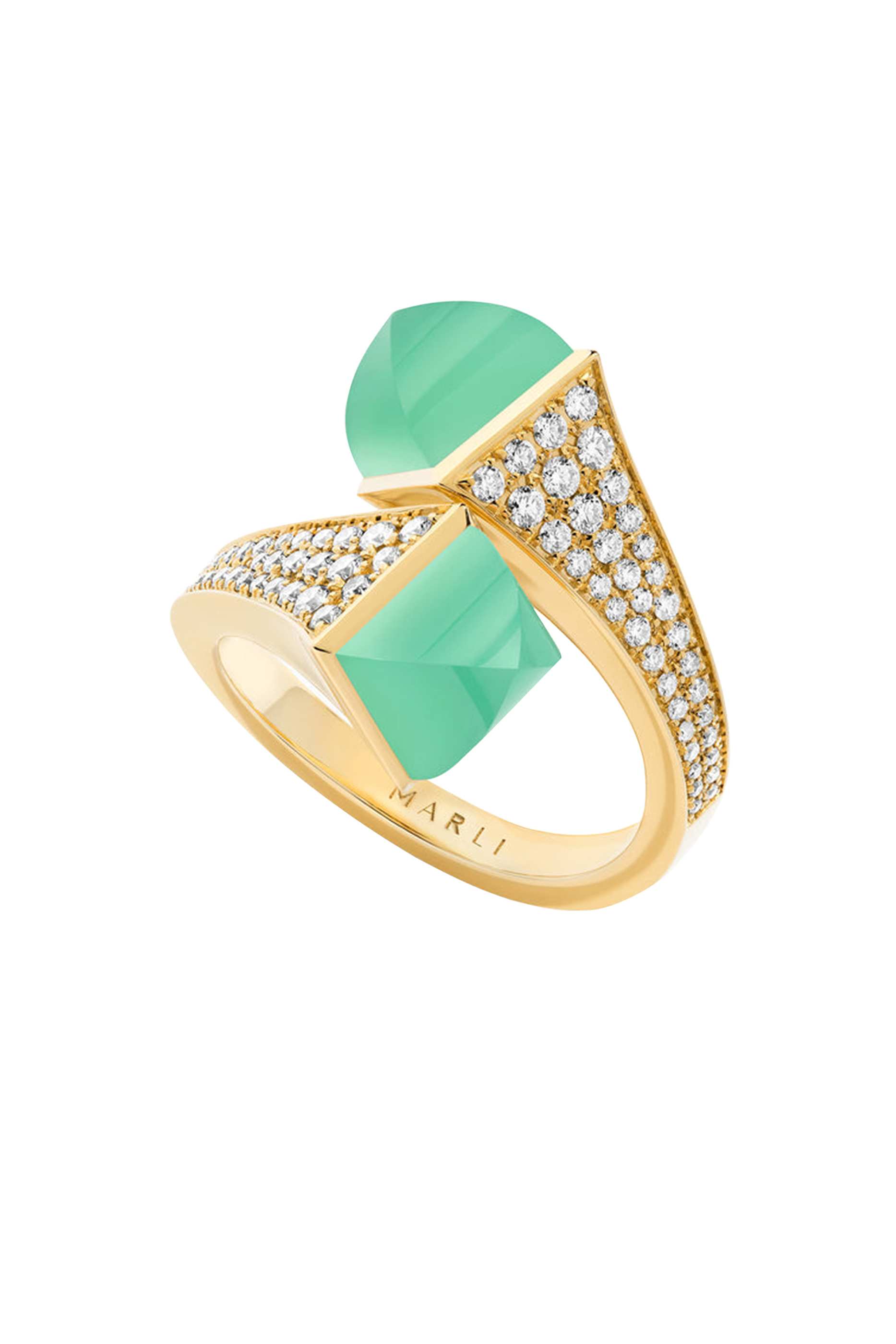 خاتم كليو كريسوبراسي مرصع بماس، ذهب أبيض عيار 18