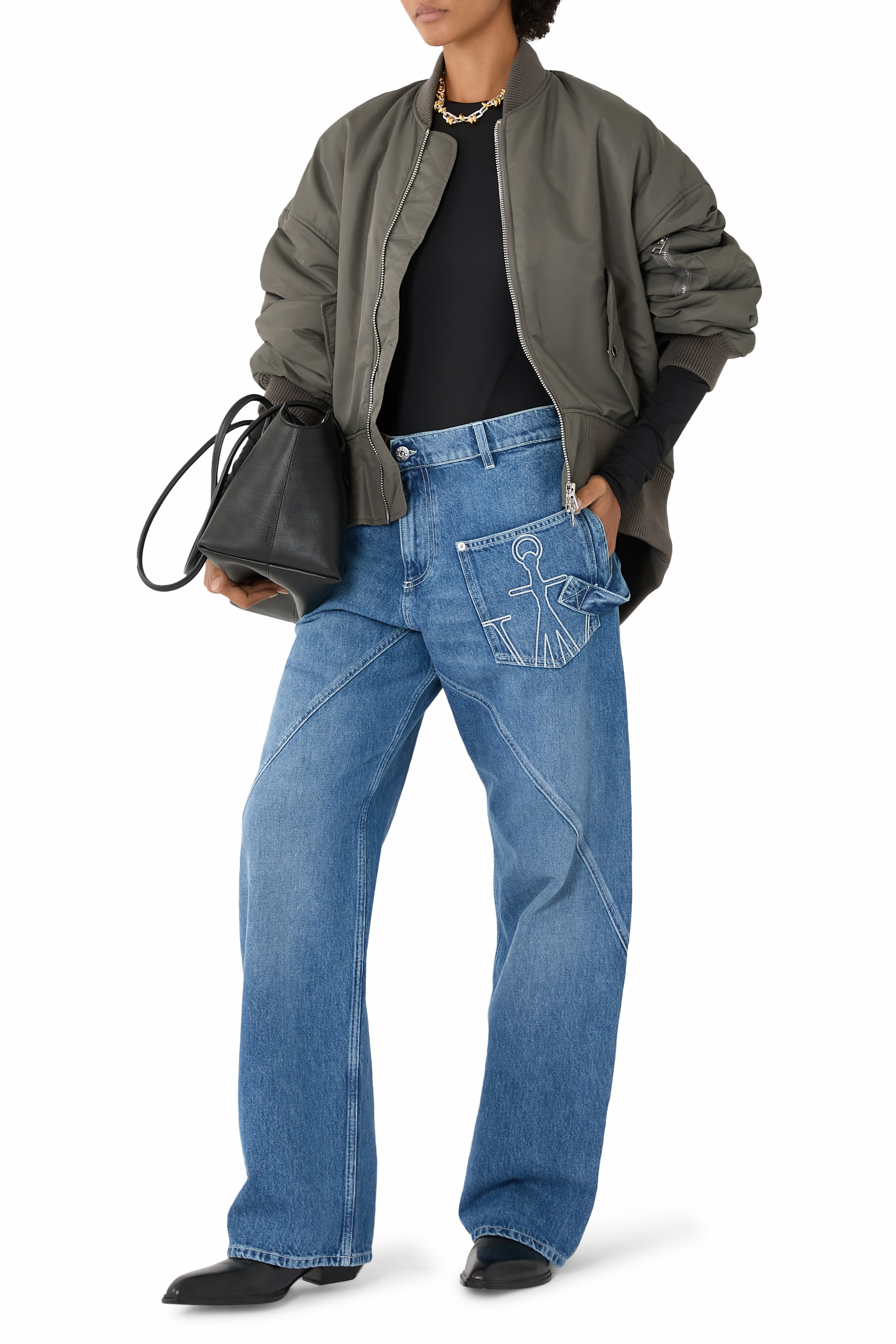 بنطال جينز ووركر بتصميم ملفوف