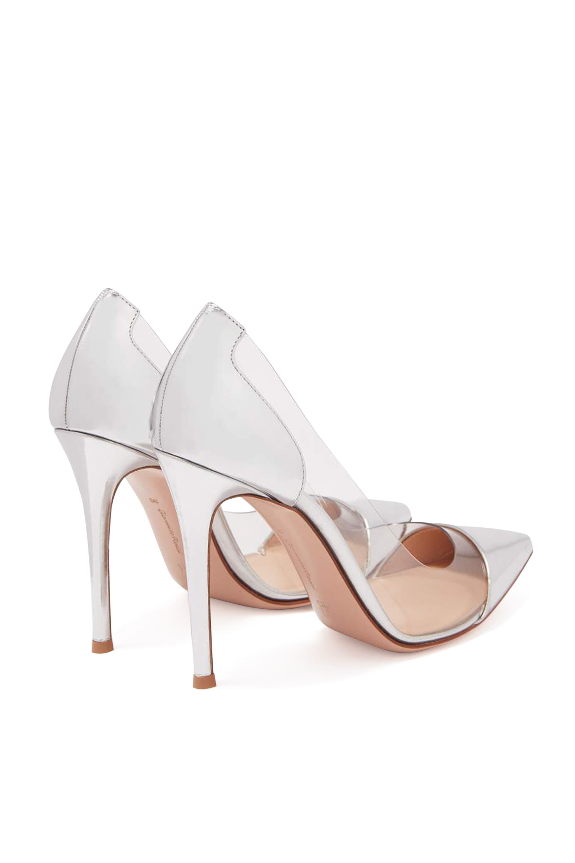 حذاء كلاسيك جلد بأجزاء شفافة