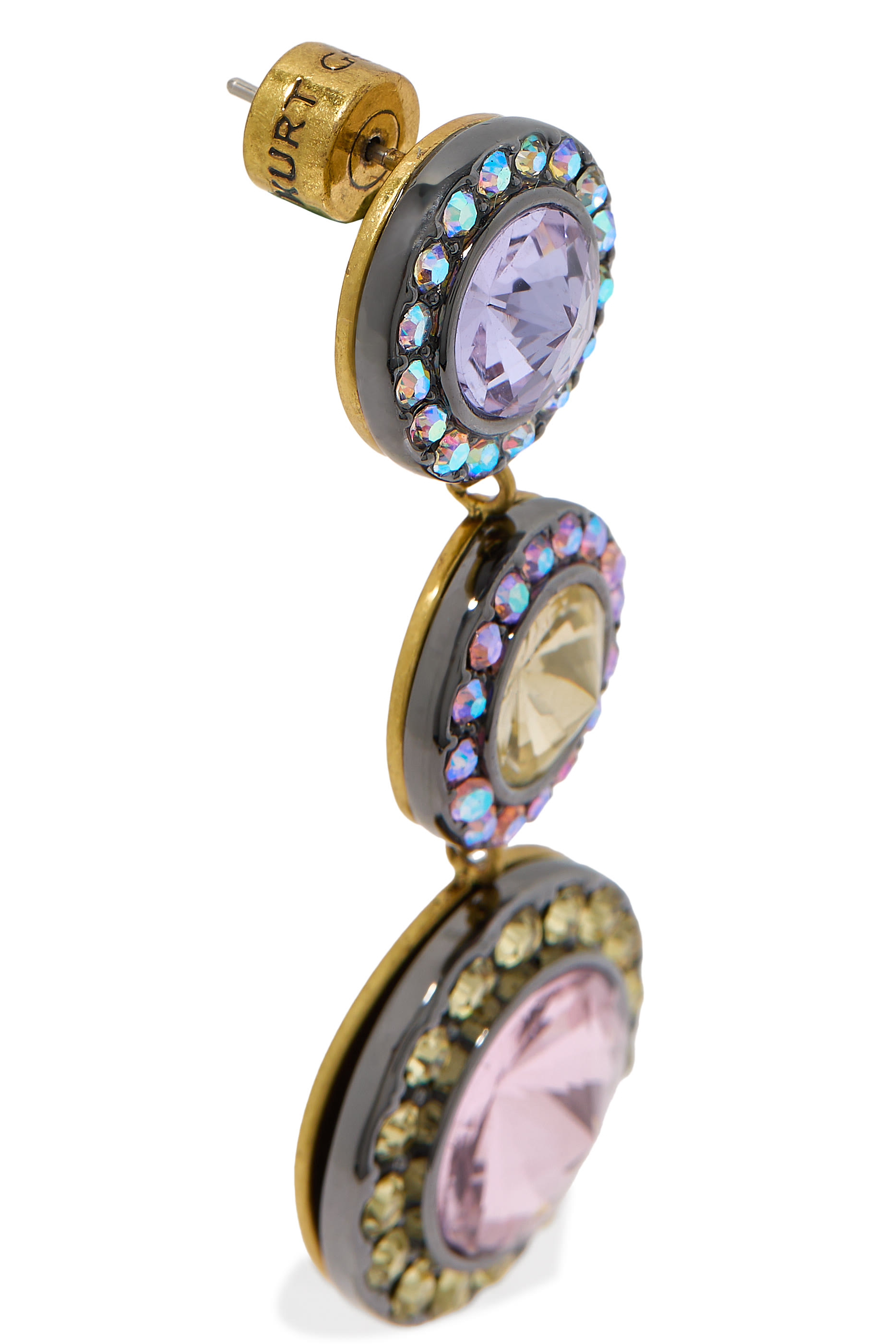 أقراط أوكتافيا متدلية مرصعة بالكريستال، نحاس