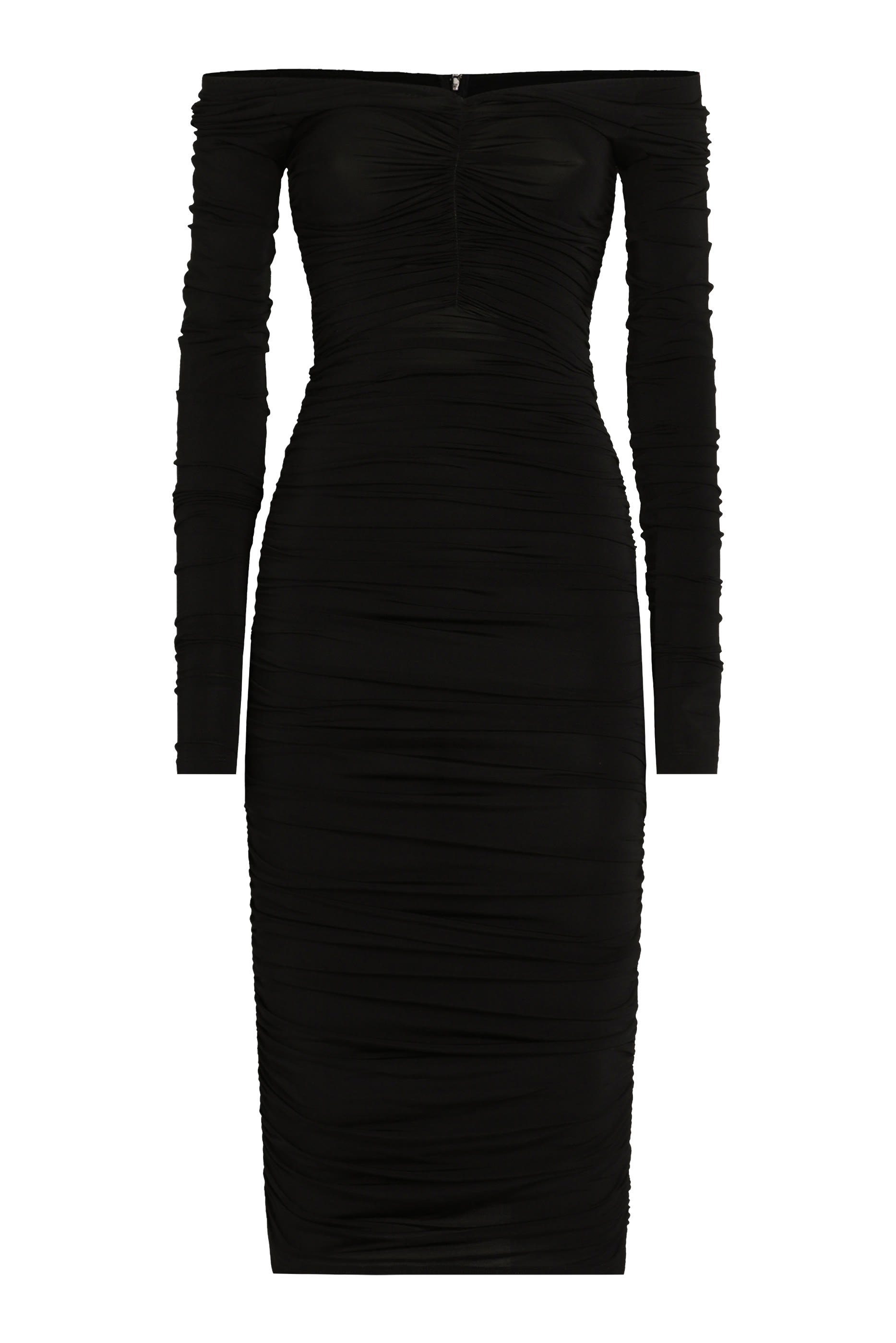 فستان أورغانزين درابيه متوسط الطول