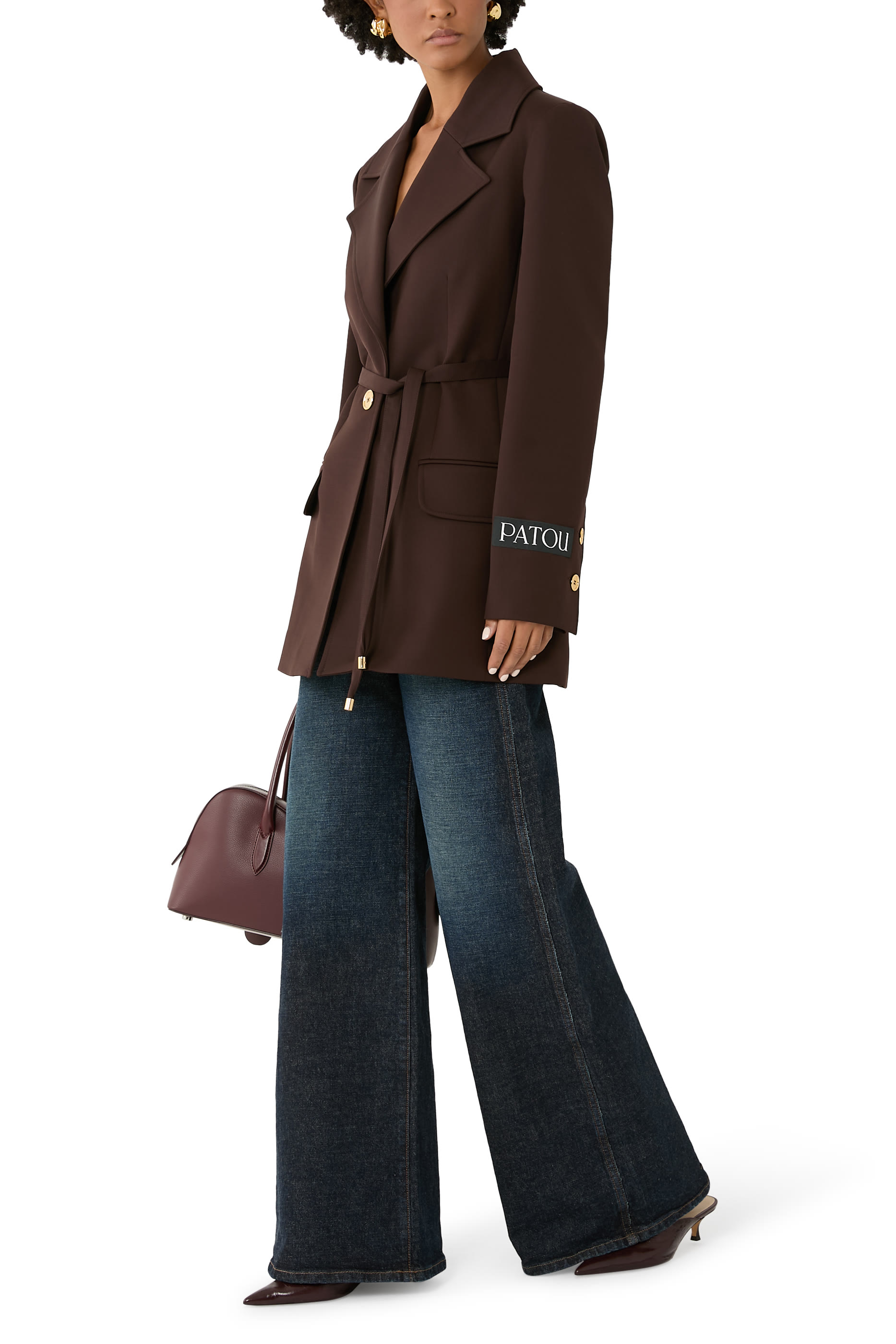 جاكيت لونغ لاين بصف أزرار للإغلاق