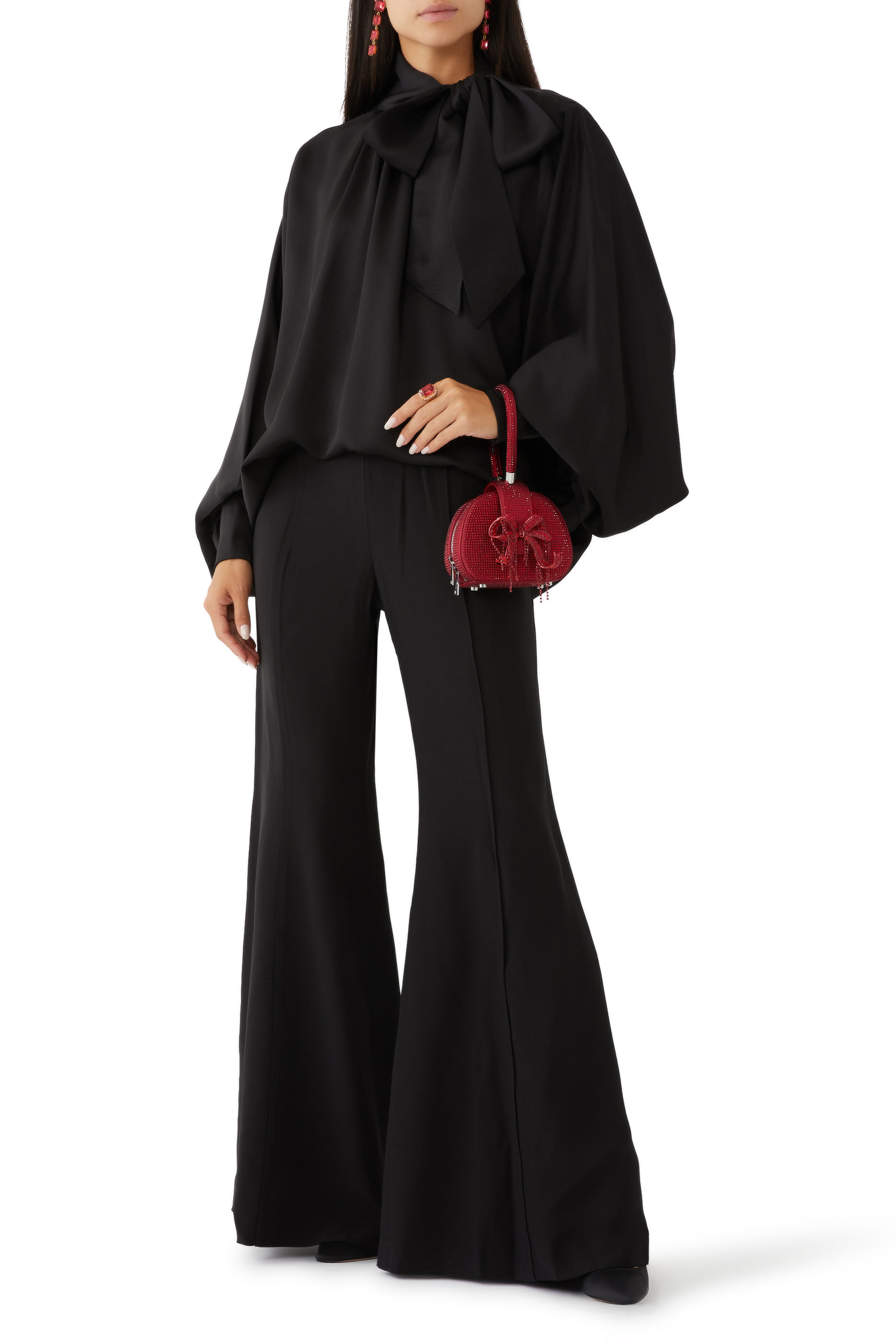 بنطال كراش بقصة واسعة تويل