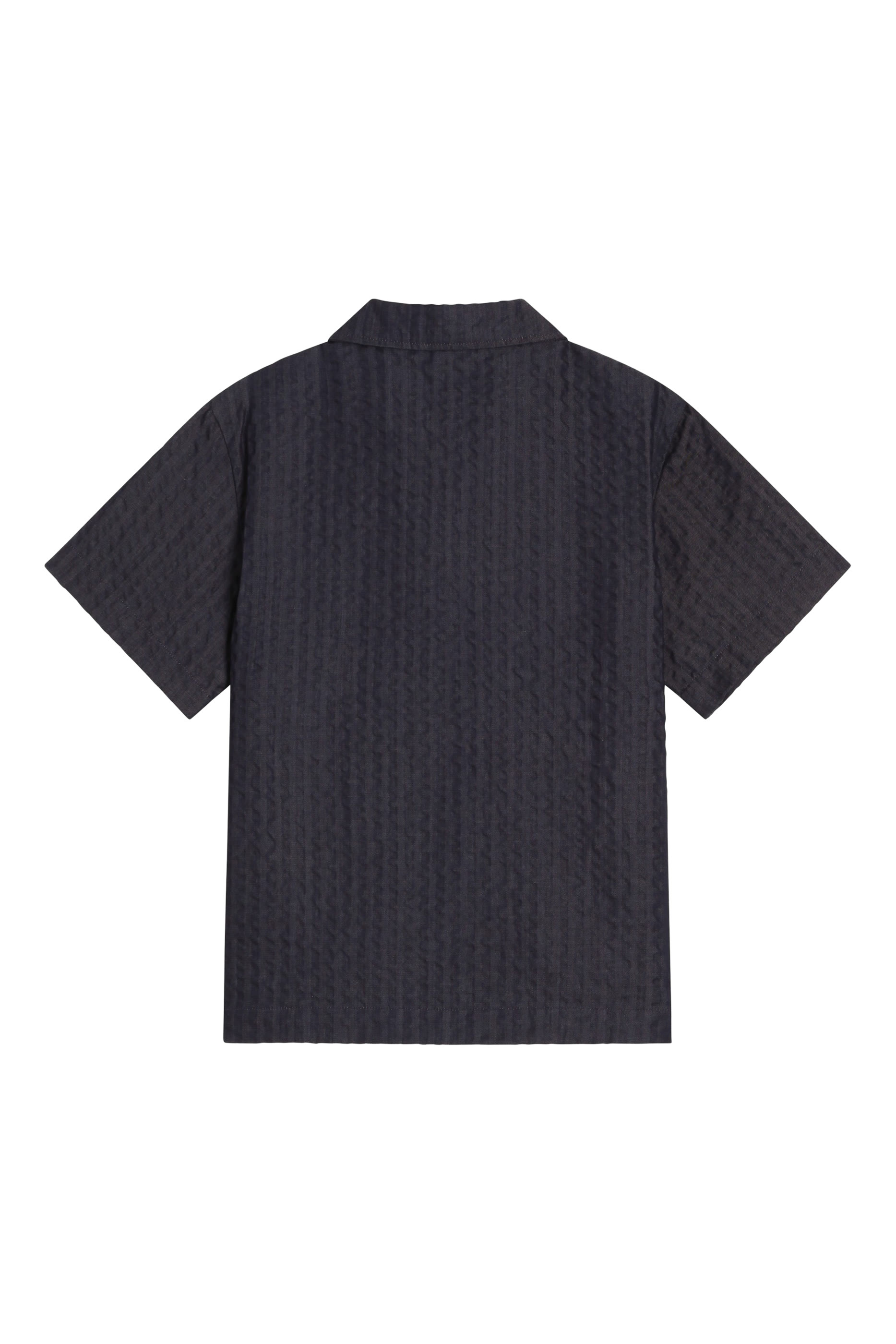 قميص برقعة شعار الماركة دنيم للأطفال