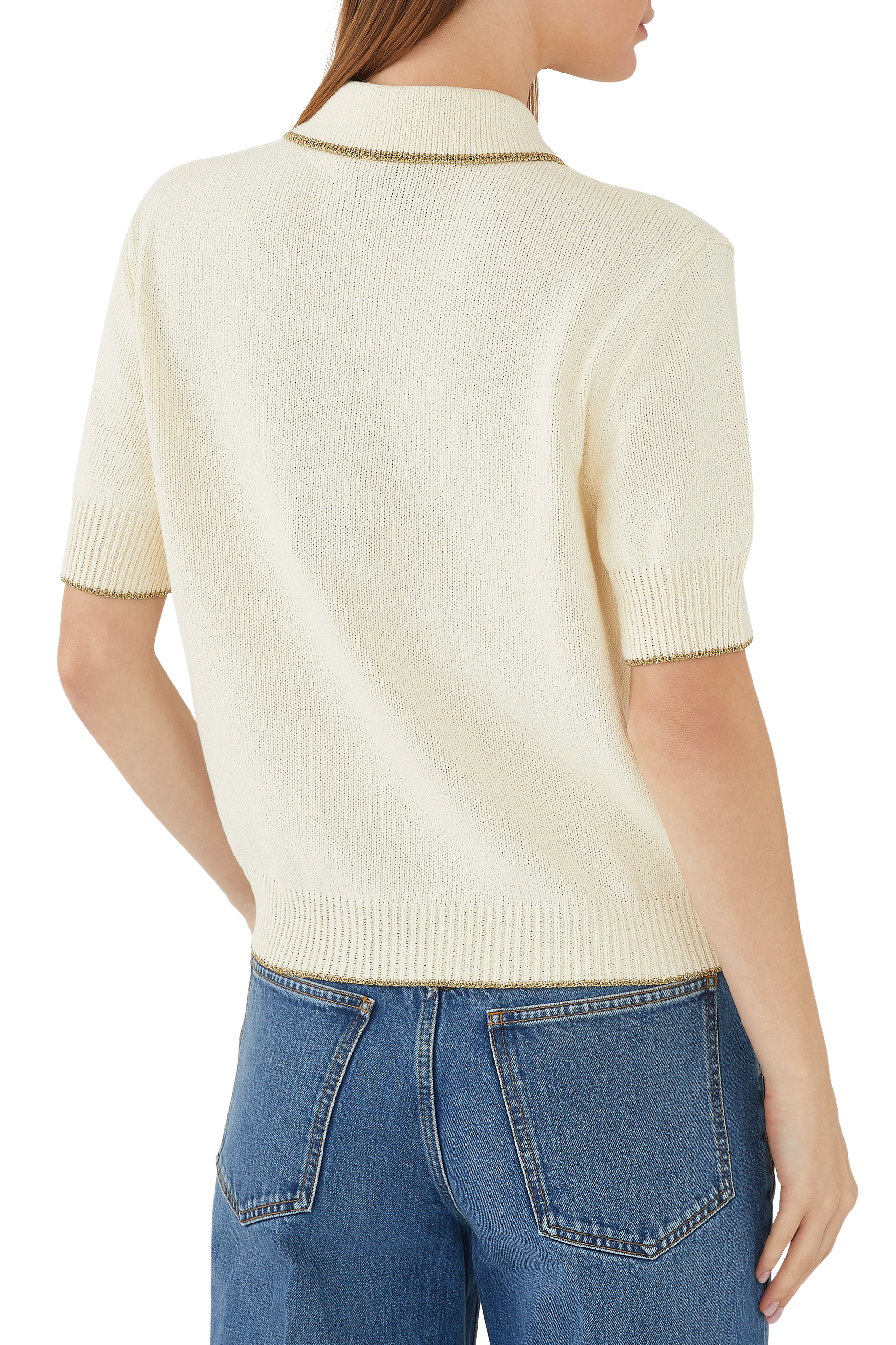 قميص بولو قطن لامع