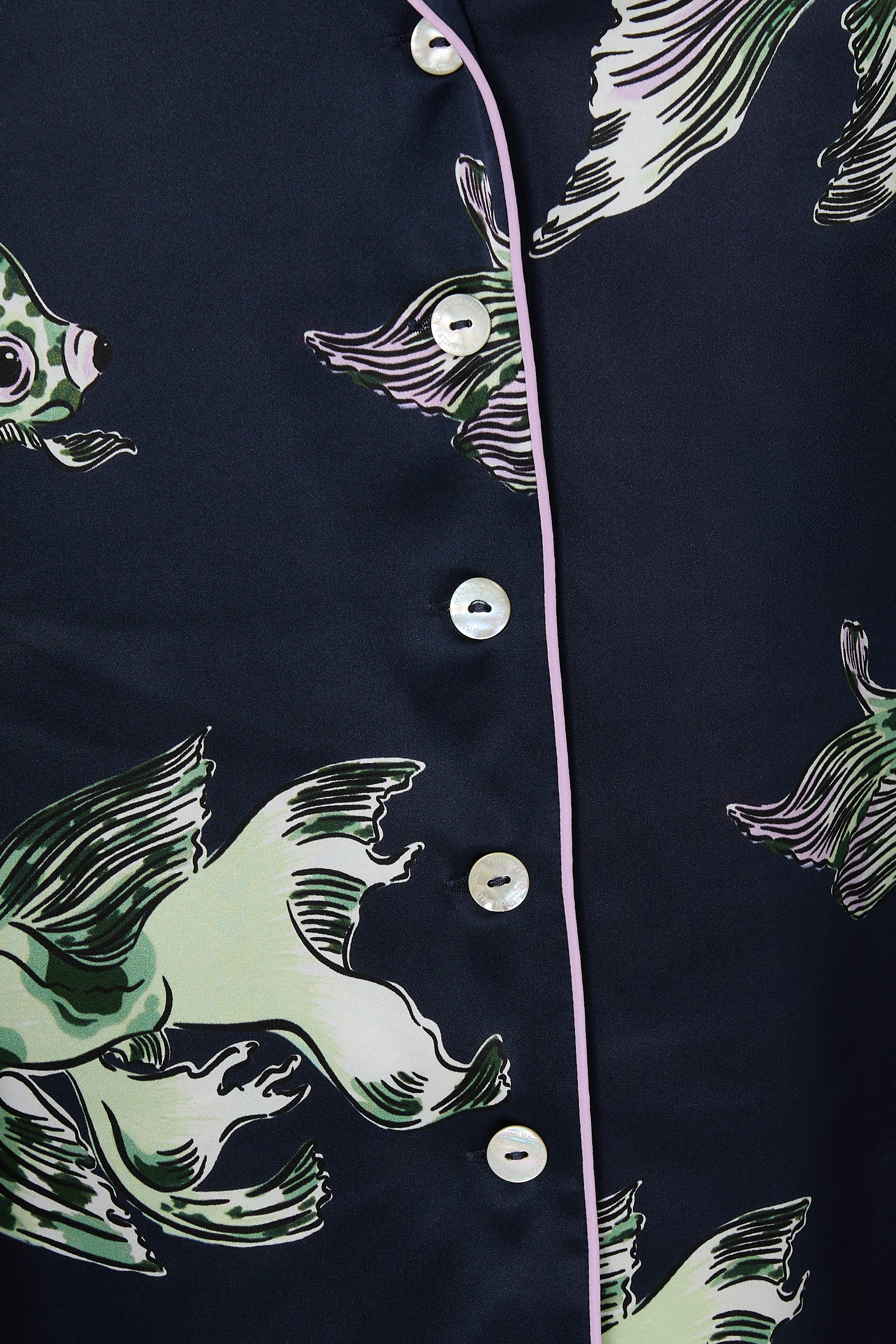 طقم بيجاما ليلا أبالون بلون فيروزي بنقشة زهور