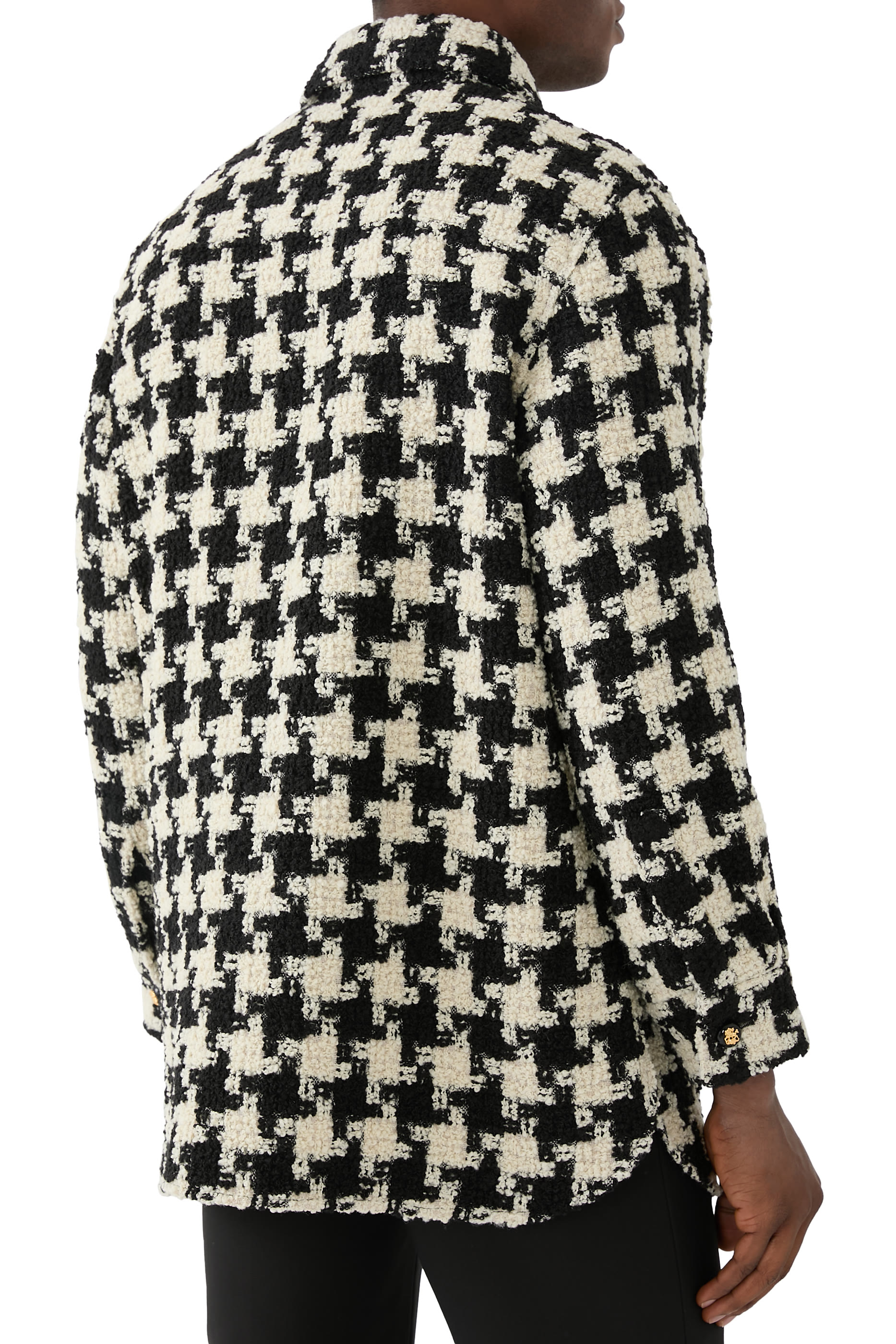 جاكيت بتصميم قميص مزين بنقشة صوف