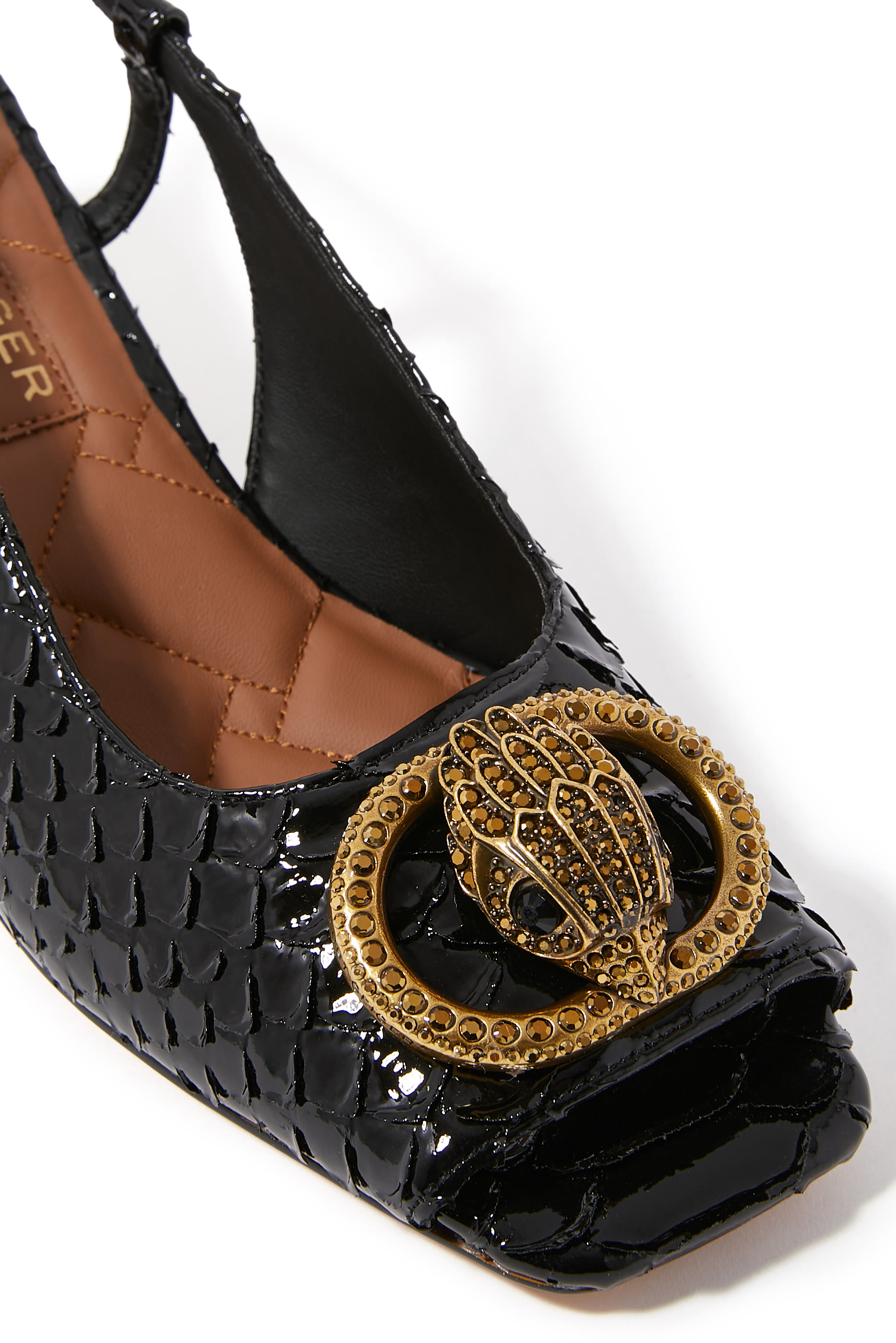 حذاء تشيليسا بكعب 60 ونعل عريض بسير خلفي