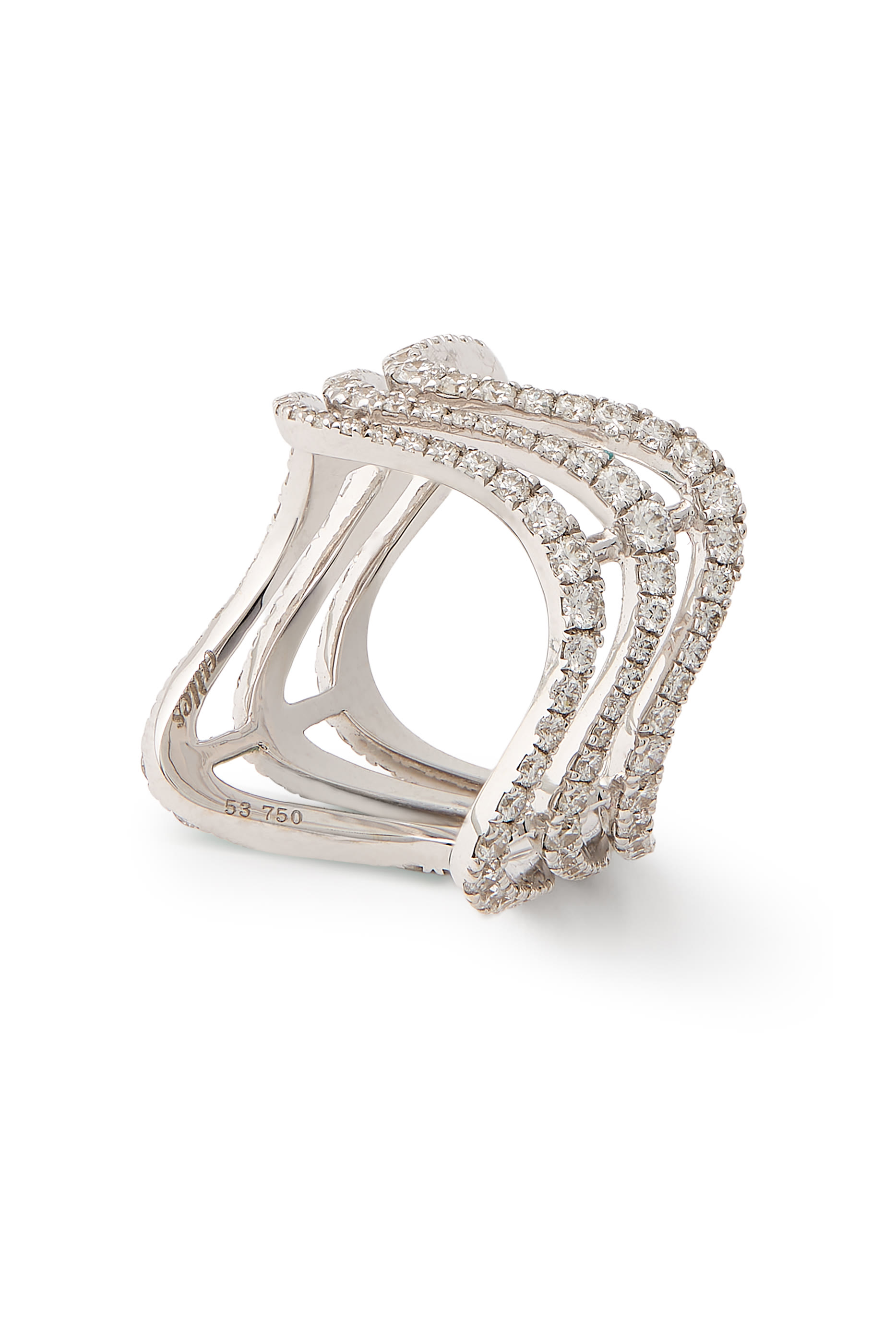 Tidal Wave Ring, 18K White Gold & Diamonds