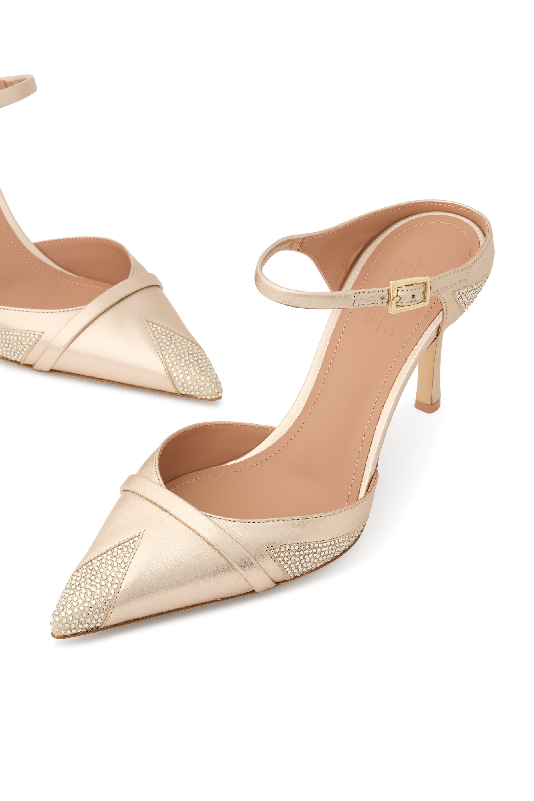 حذاء أوما 80 مفتوح من الخلف جلد مزين