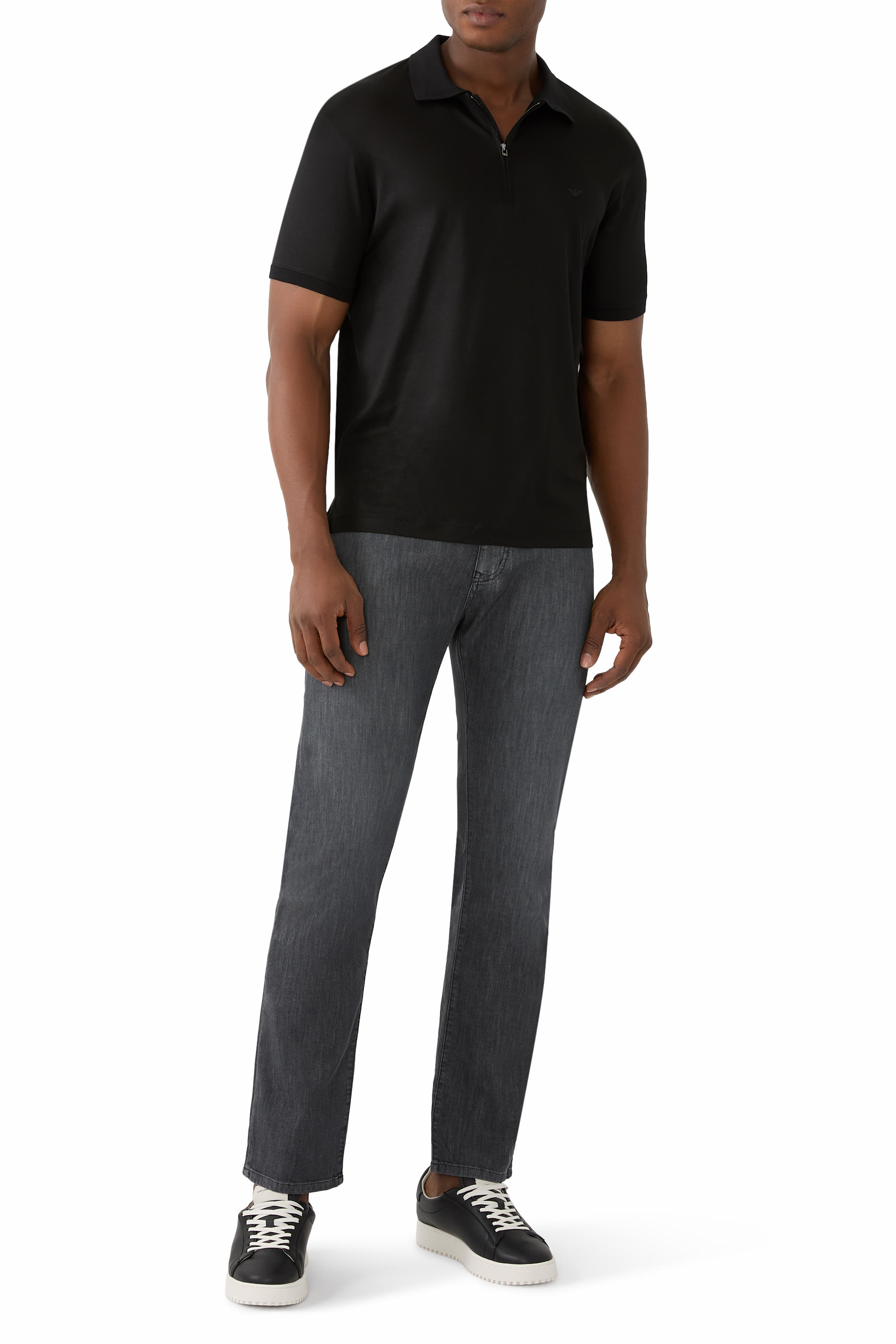 قميص بولو بنصف سحاب