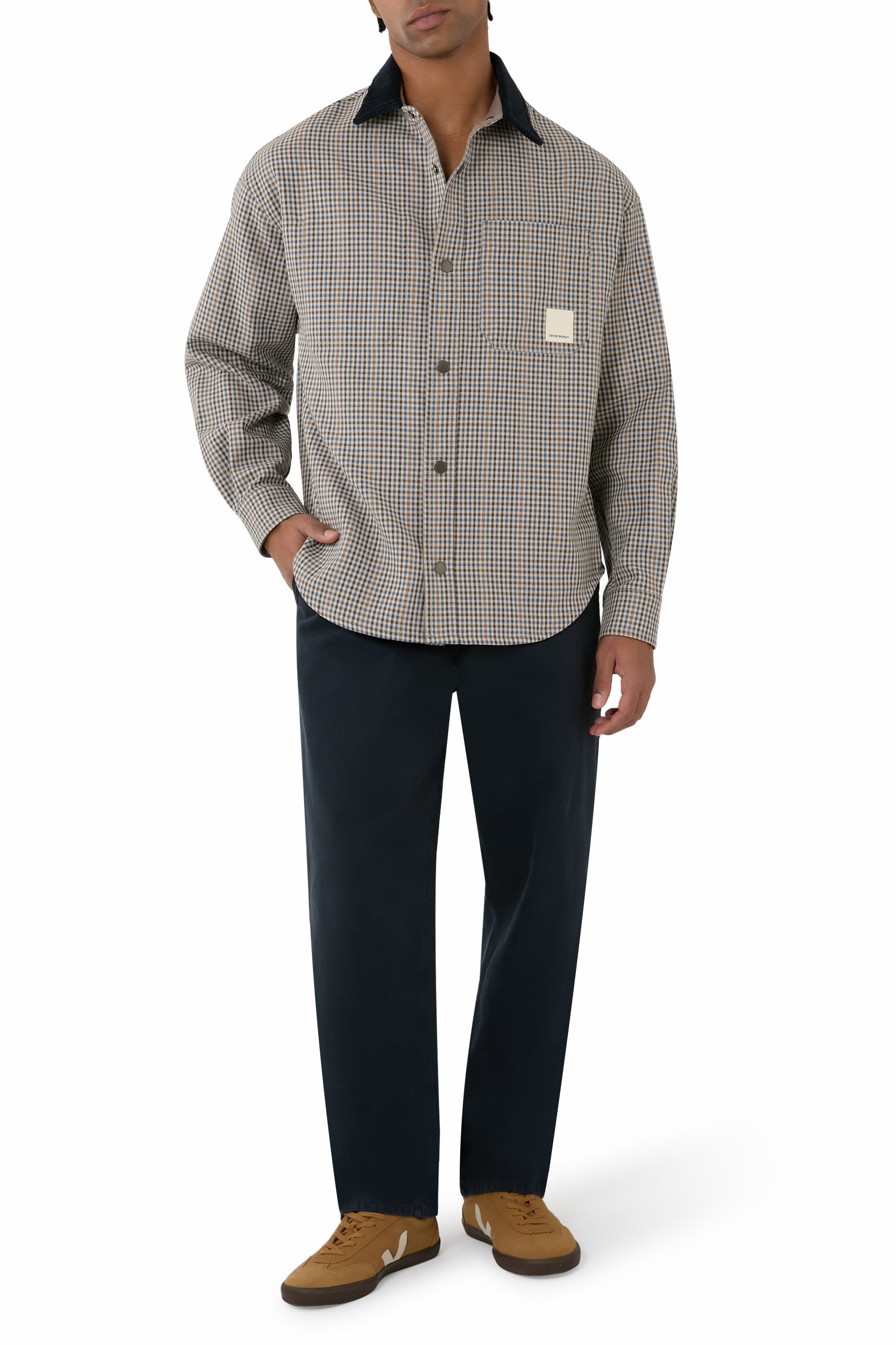 Eagle Club Check Motif Reversible Blouson