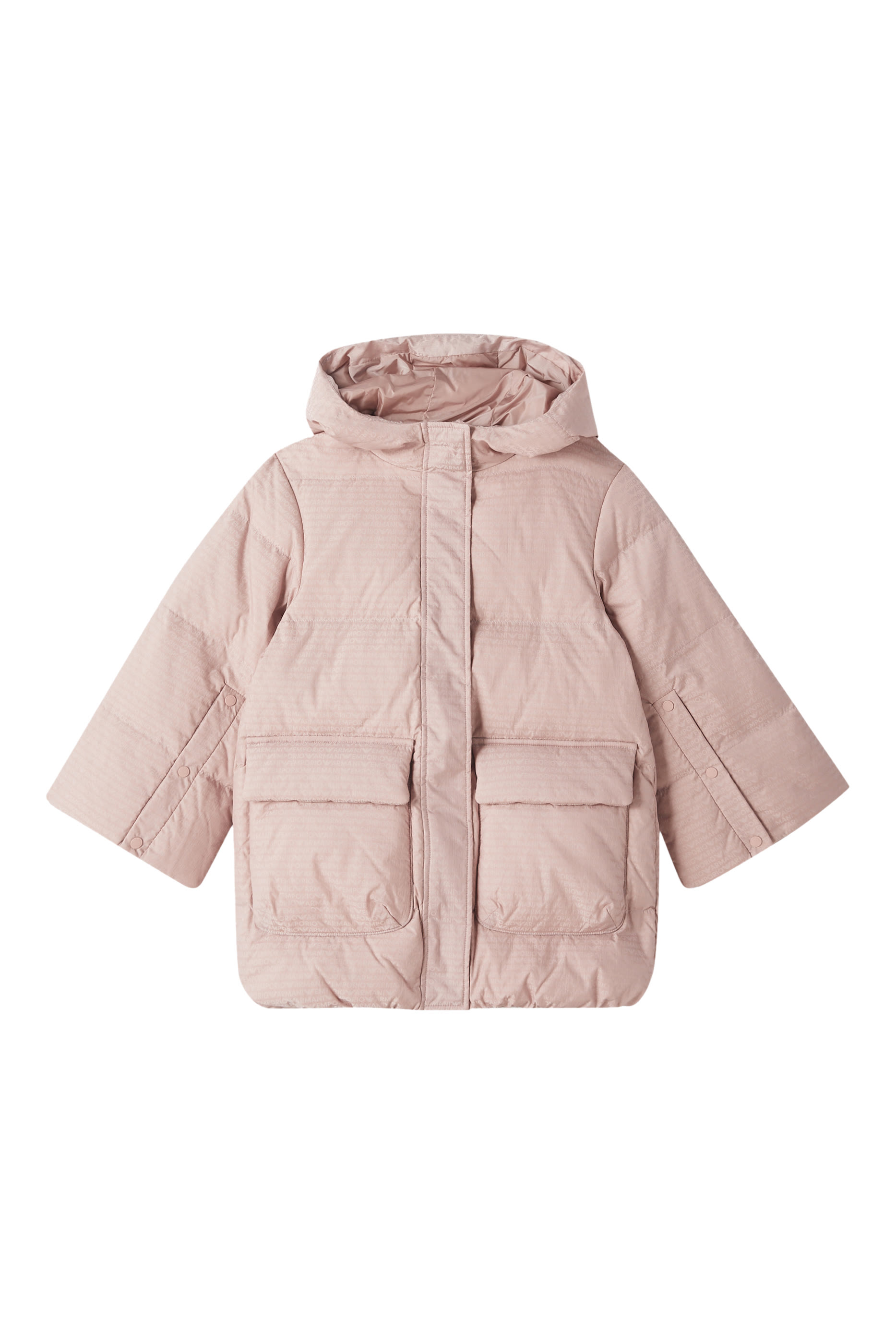 هودي مبطن طويل بشعار الماركة للأطفال