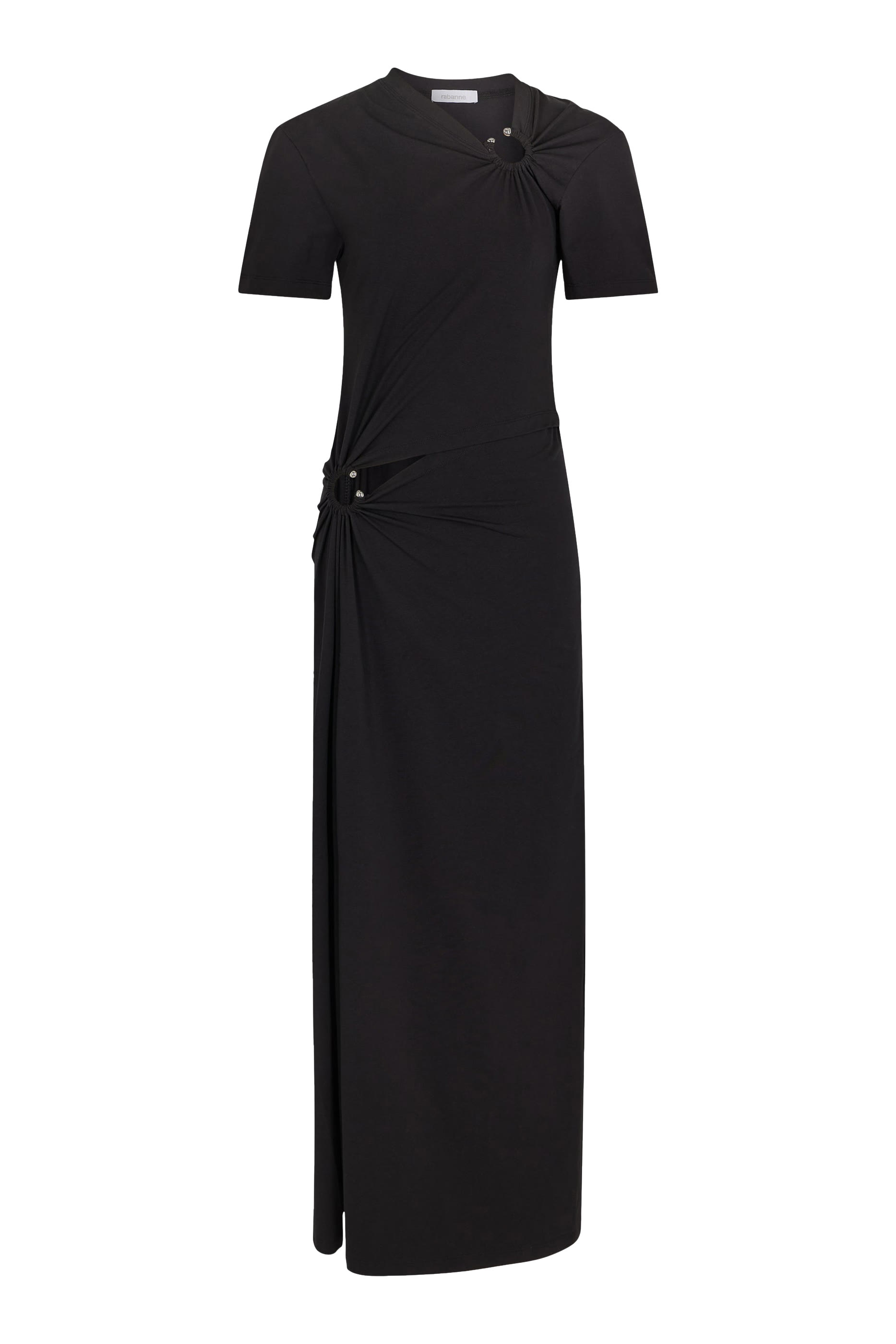 فستان طويل بحلية دائرية قطن