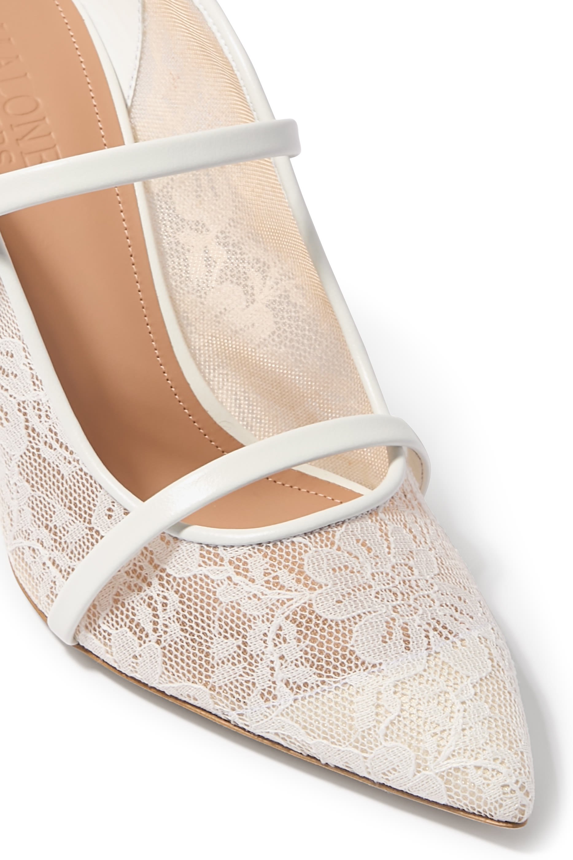 حذاء مورين مفتوح من الخلف بكعب 70 بتفاصيل دانتيل