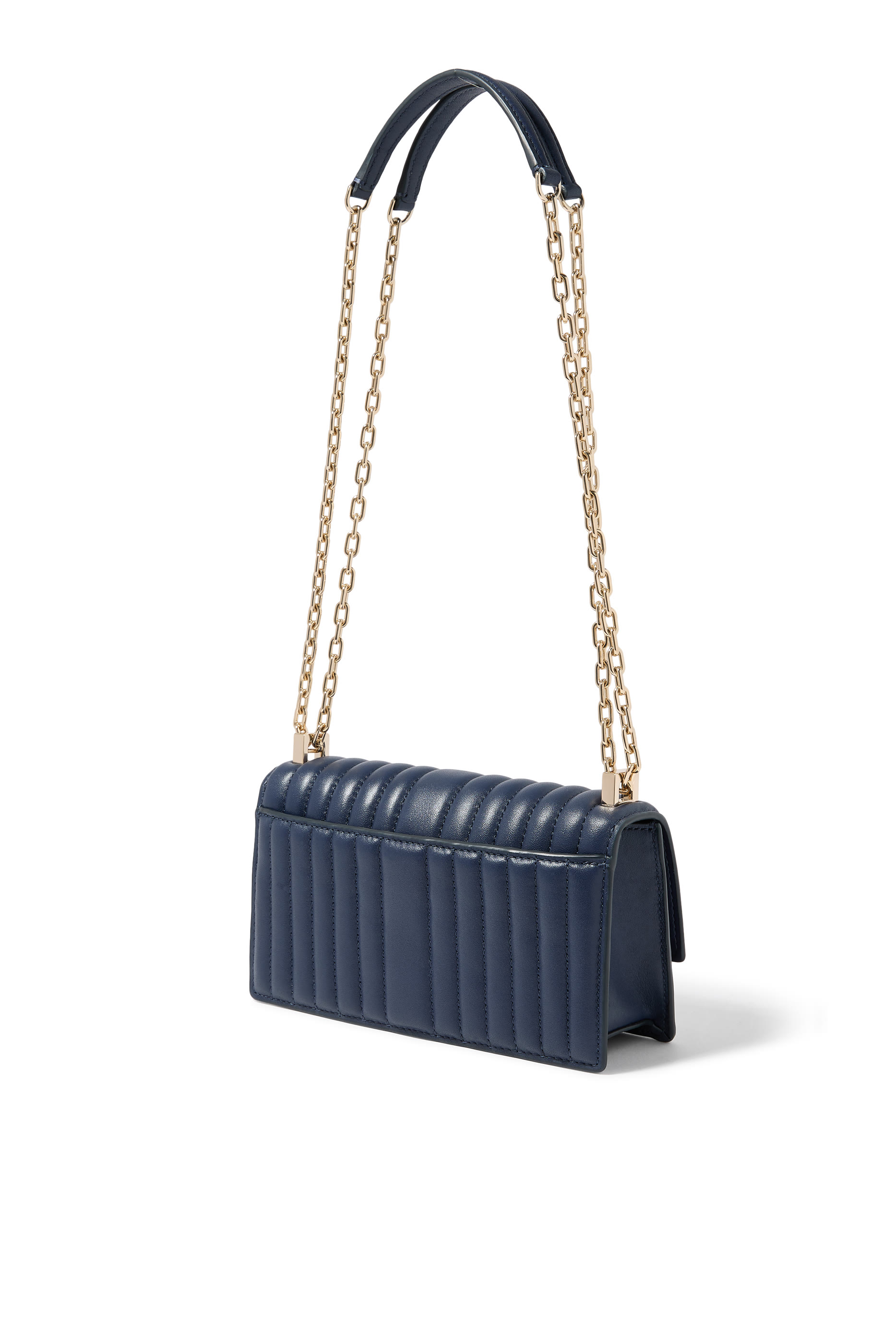 حقيبة كروس بودي ديكو صغيرة بغطاء قلاب وسلسلة جلد مبطن