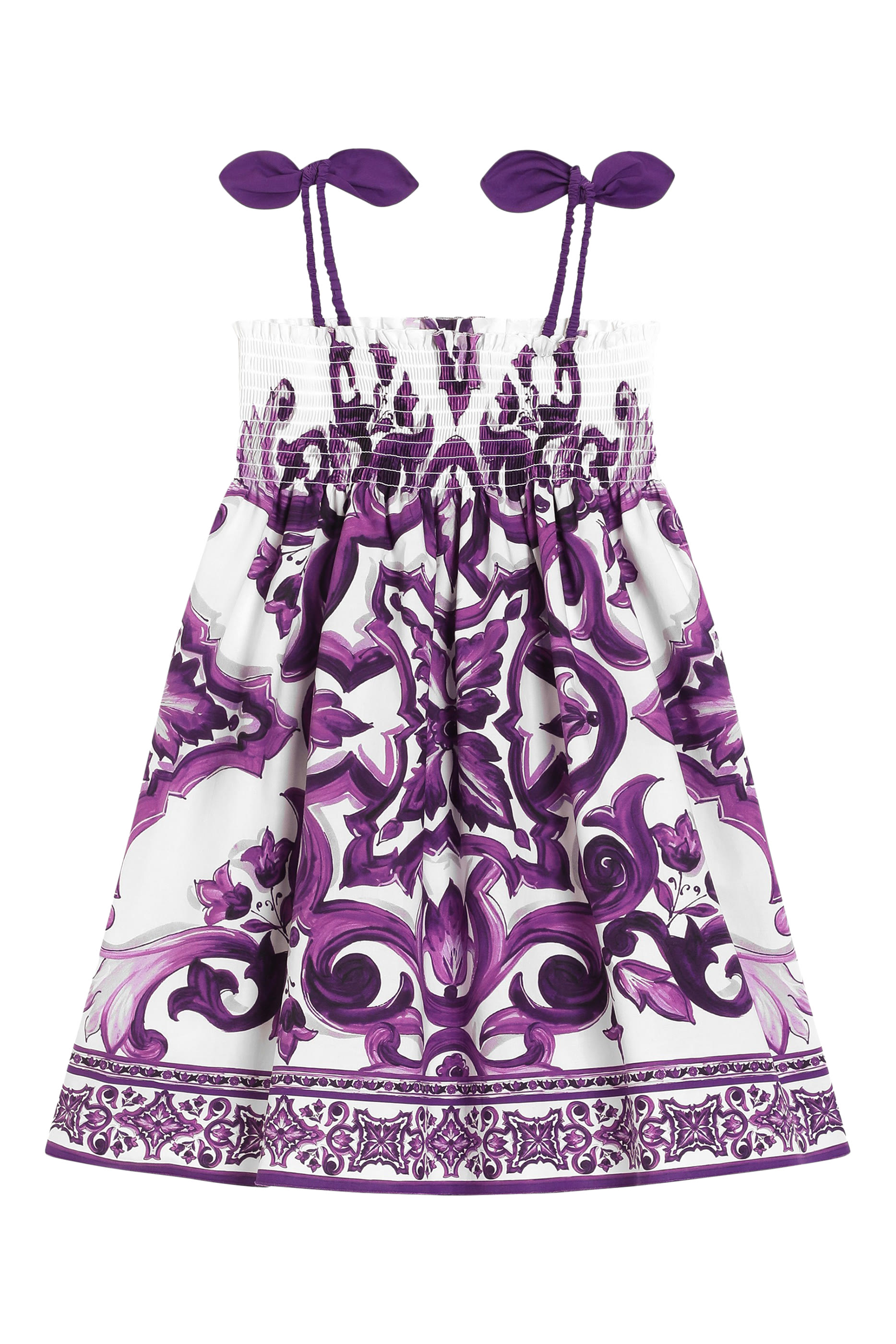 فستان صيفي بنقشة مايوليكا بوبلين للأطفال