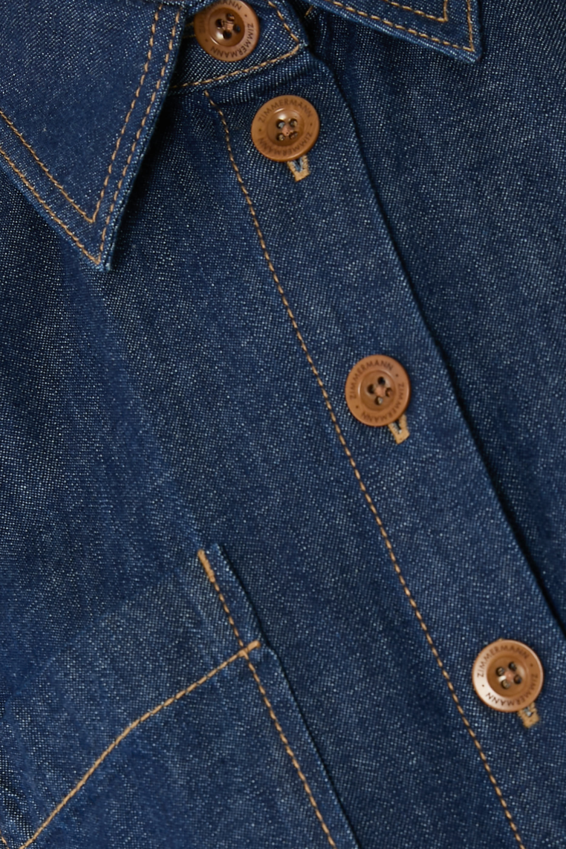 قميص ريانون مزين بشرابات دنيم