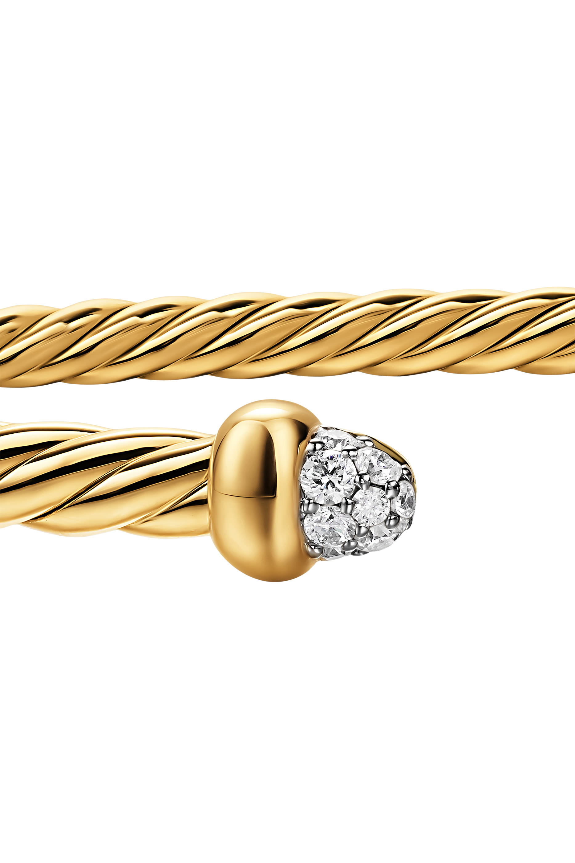 Micro Cablespira&reg; Flex Bracelet, 18K Yellow Gold & Diamonds