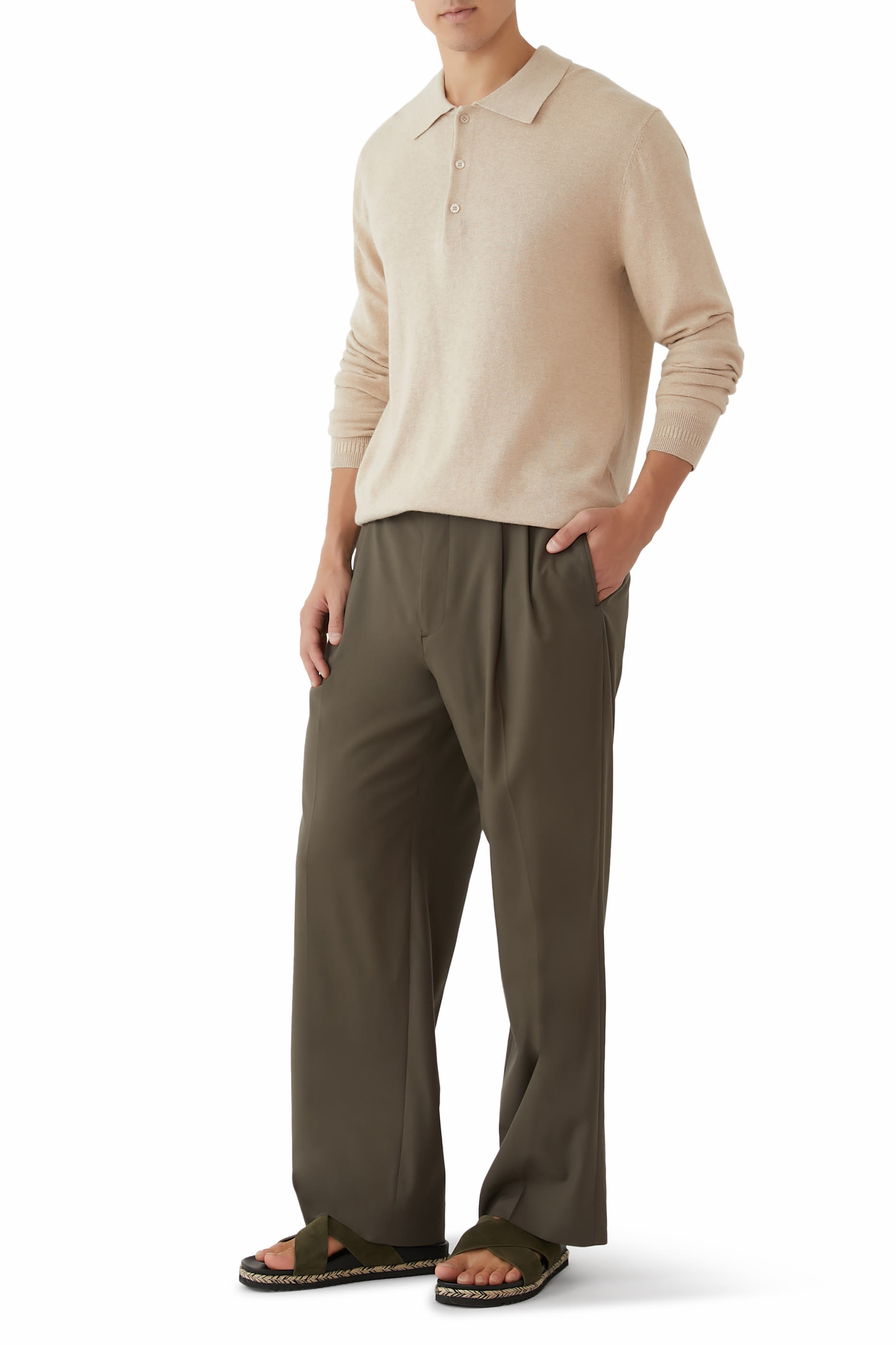 بنطال صوف استوائي ناعم للغاية