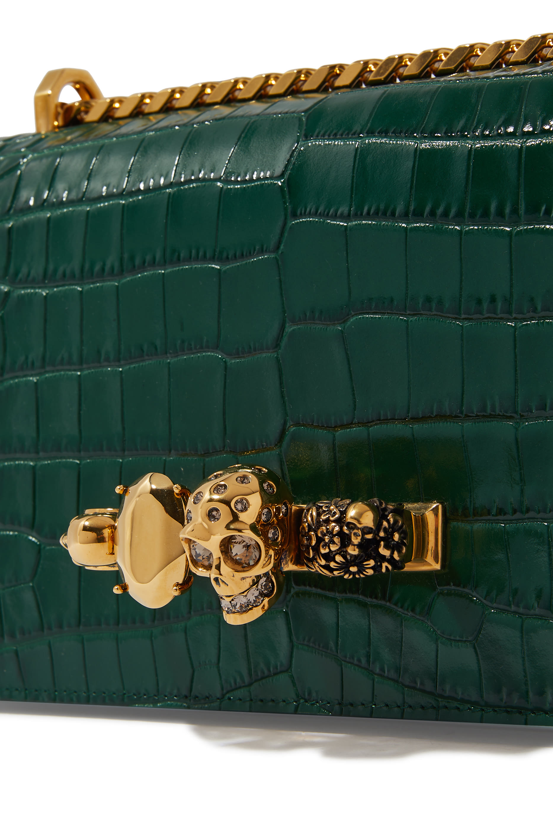 حقيبة ساتشل جلد مرصعة بالجواهر