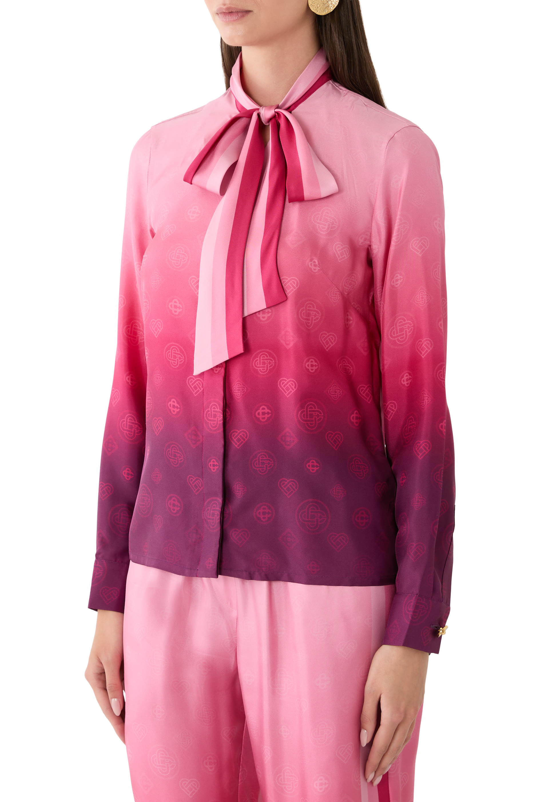 قميص بنمط بلوزة بوشاح