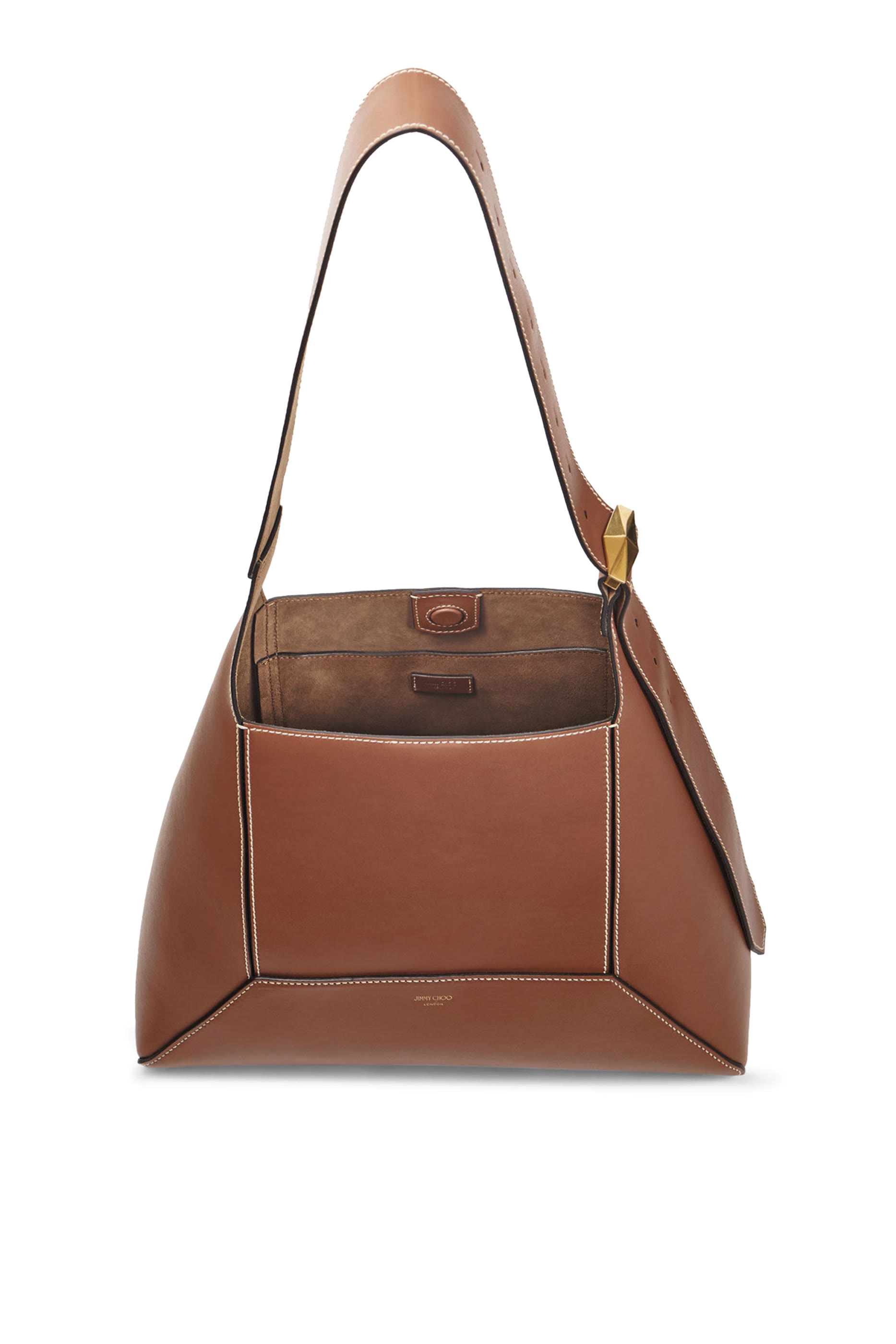 حقيبة كتف متوسطة بتصميم معين