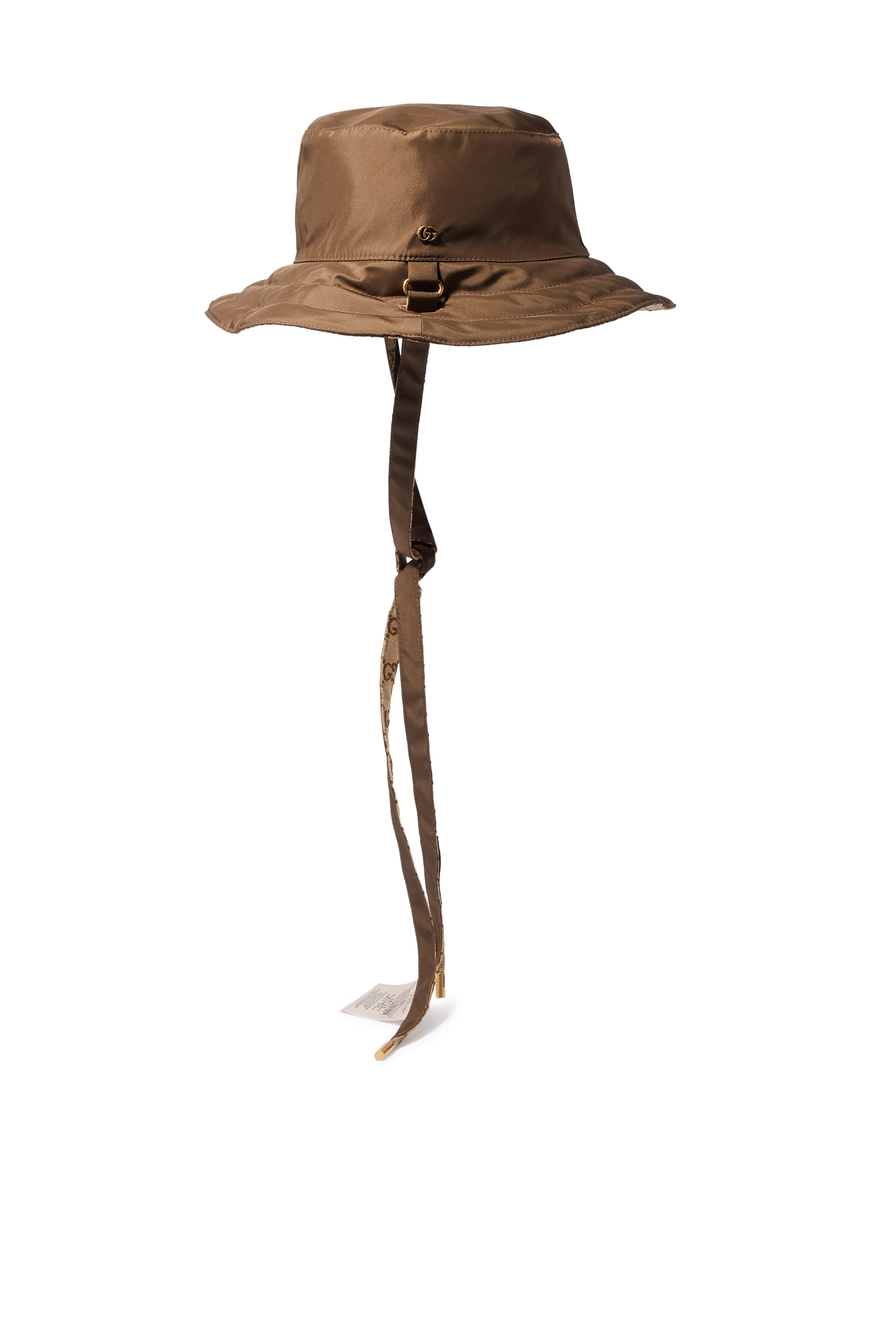 قبعة بوجهين قنب مزين بشعار GG&rlm;