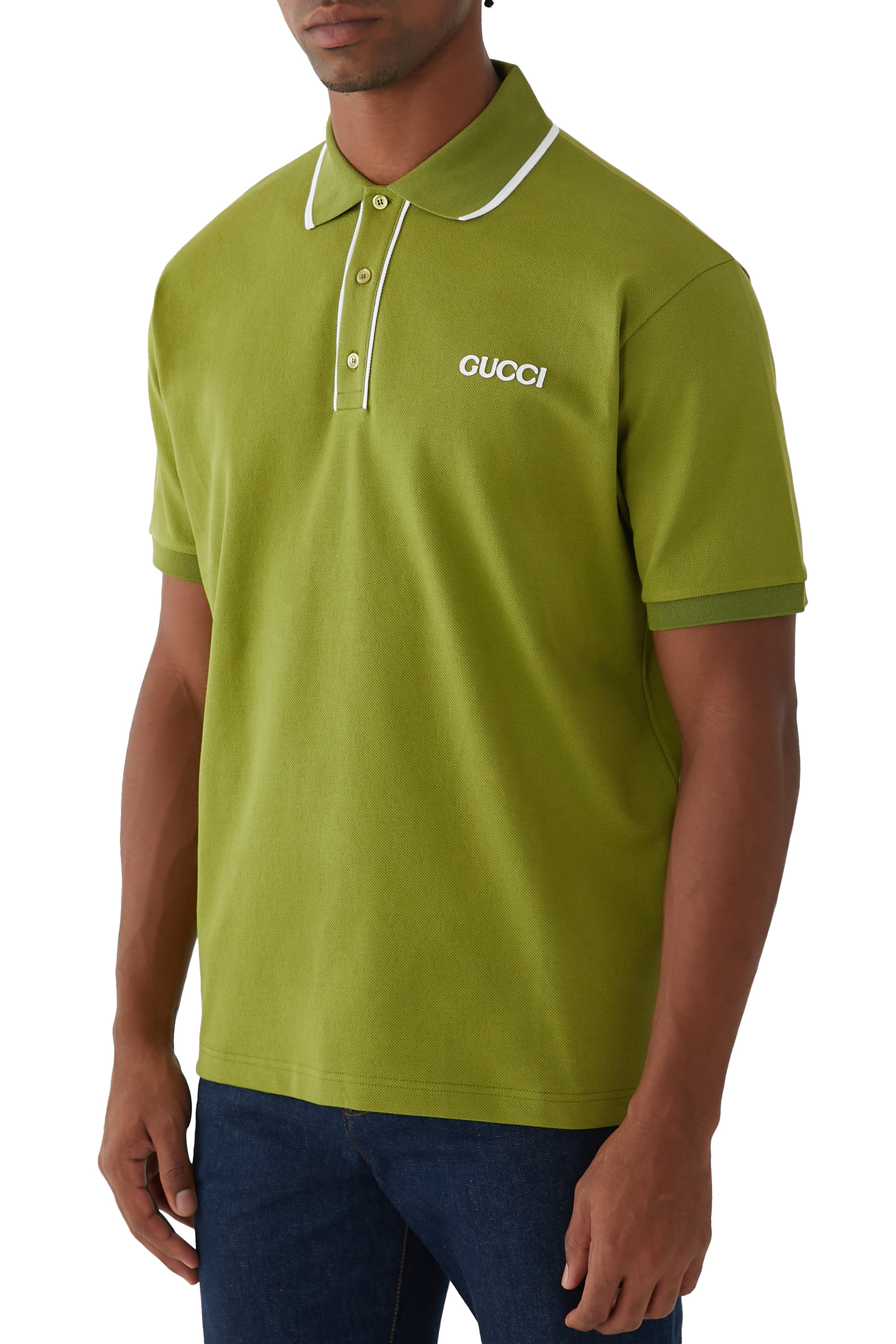 قميص بولو بشعار الماركة قطن بيكيه مطاطي