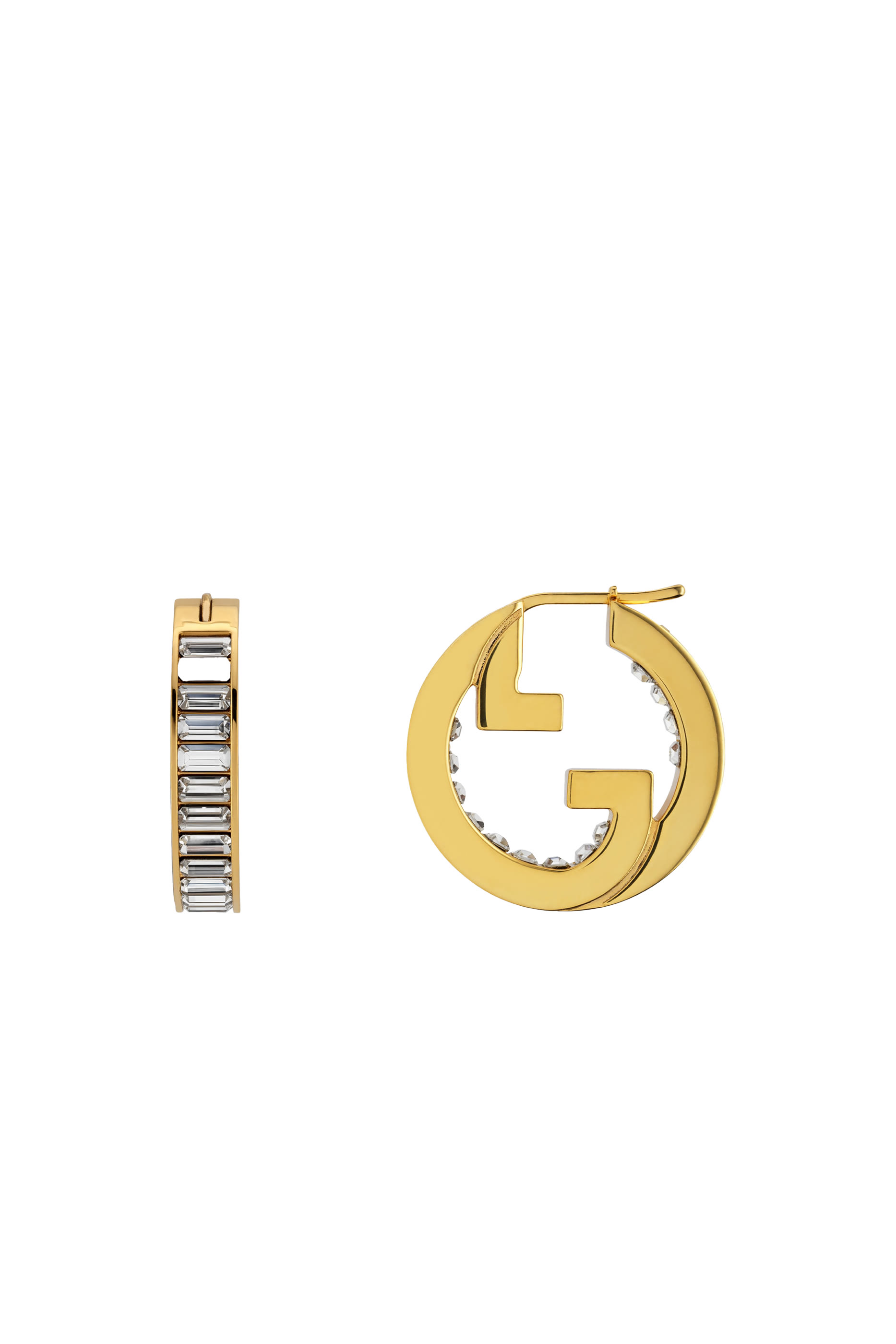 أقراط بلوندي دائرية مرصعة بالكريستال