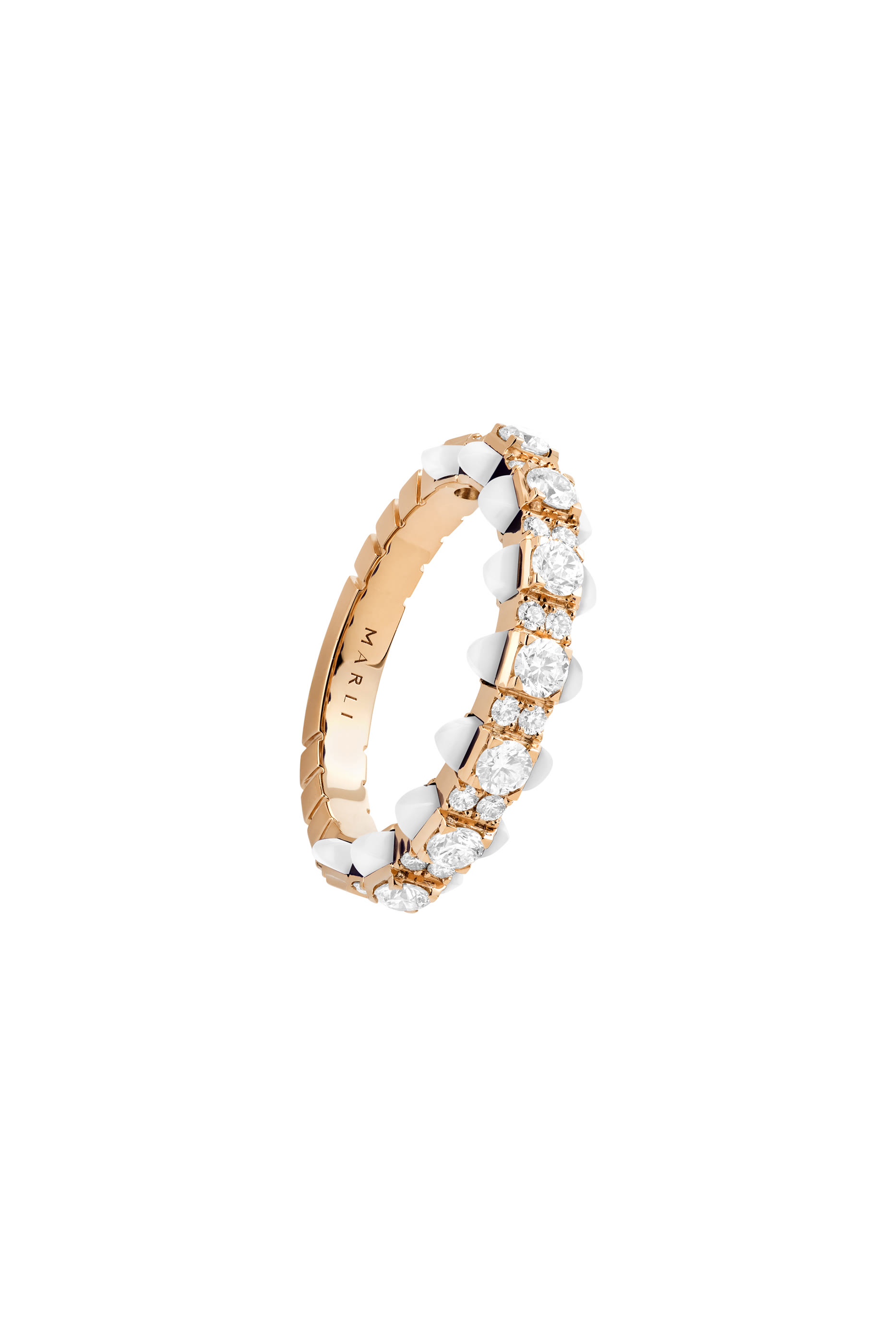 خاتم تيب توب مرصع بالعقيق الأبيض