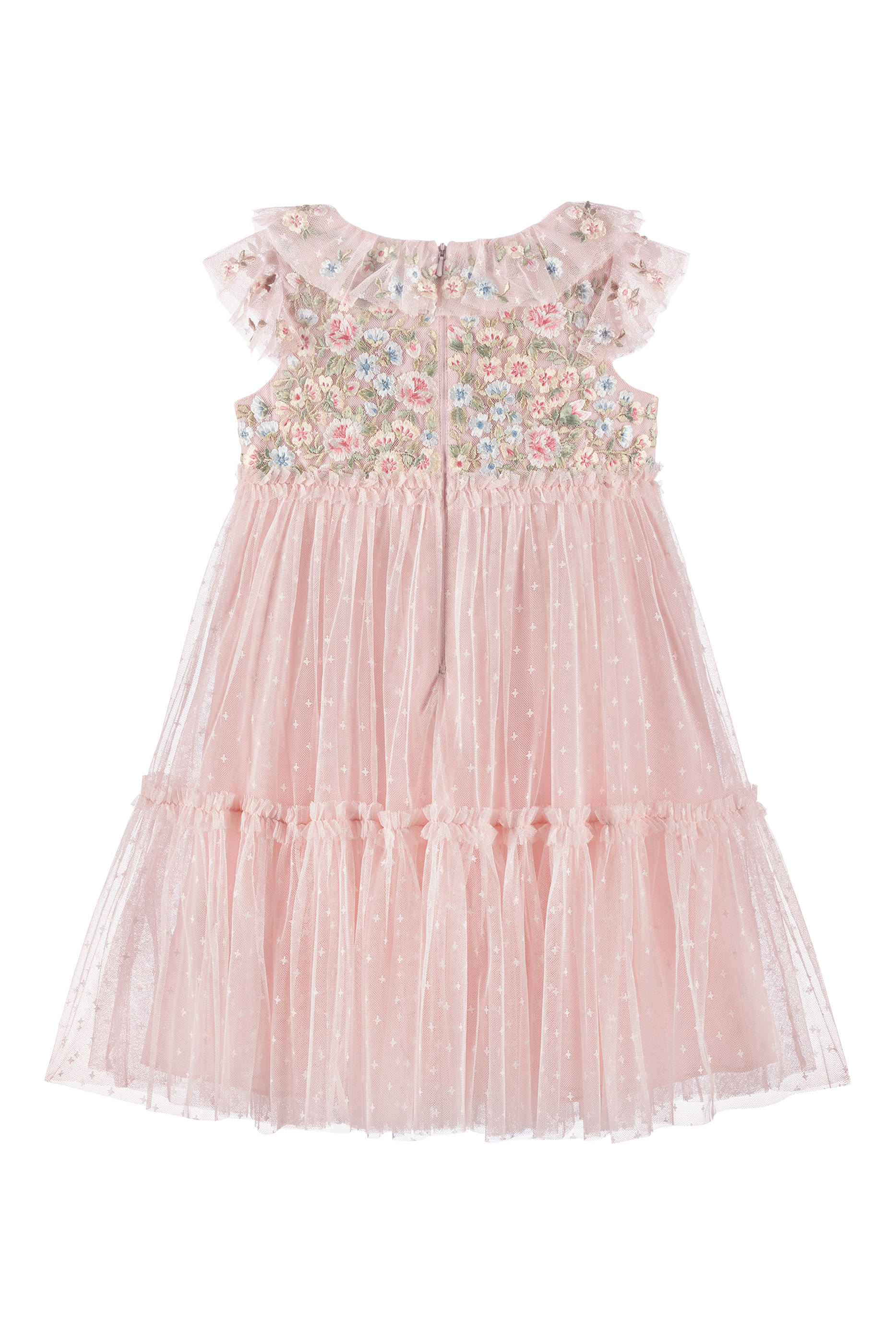 ANTOINETTES FLORAL BODICE KIDS DRESS:Light/Pastel Pink:3Y