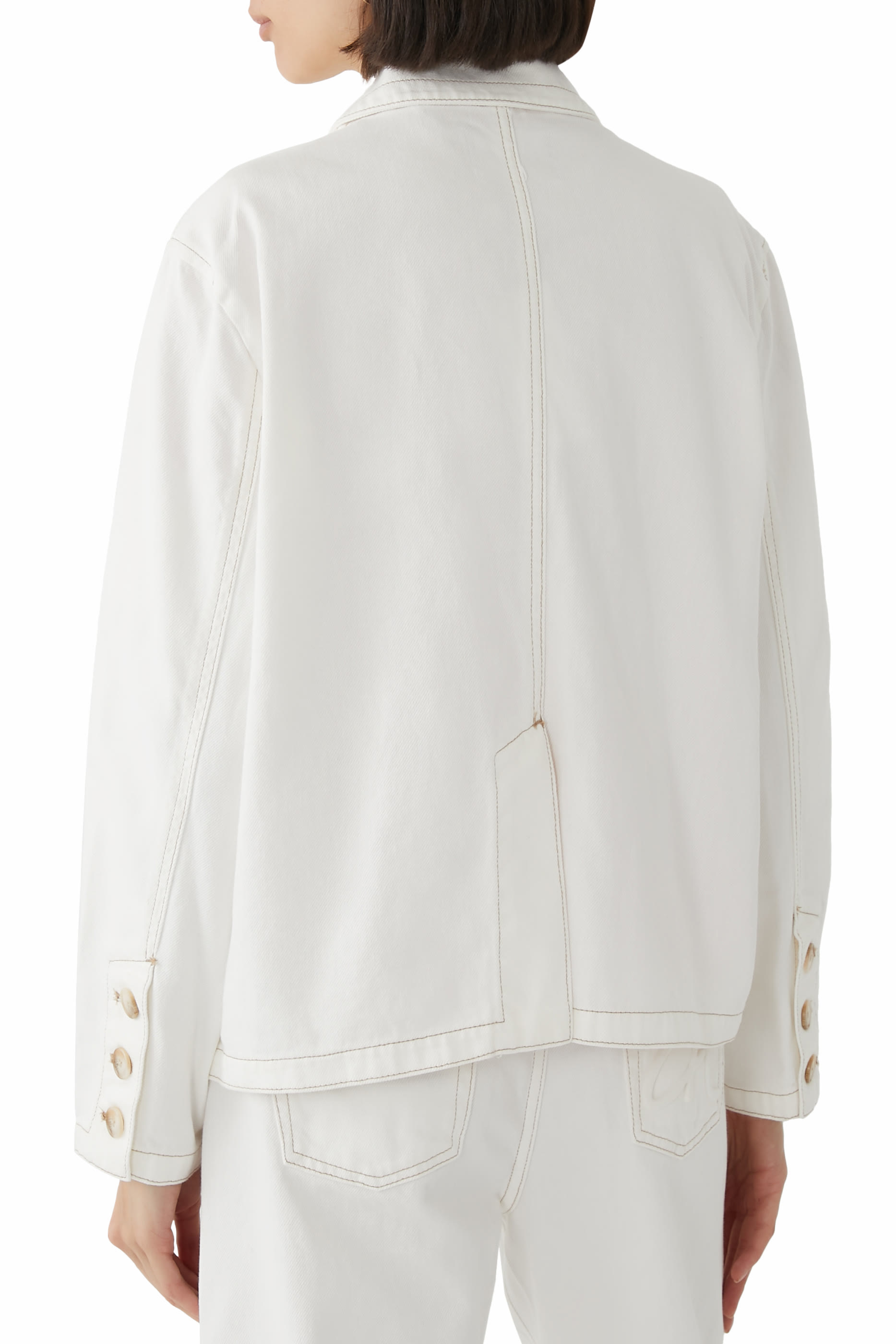 جاكيت بأزرار قطن بارز