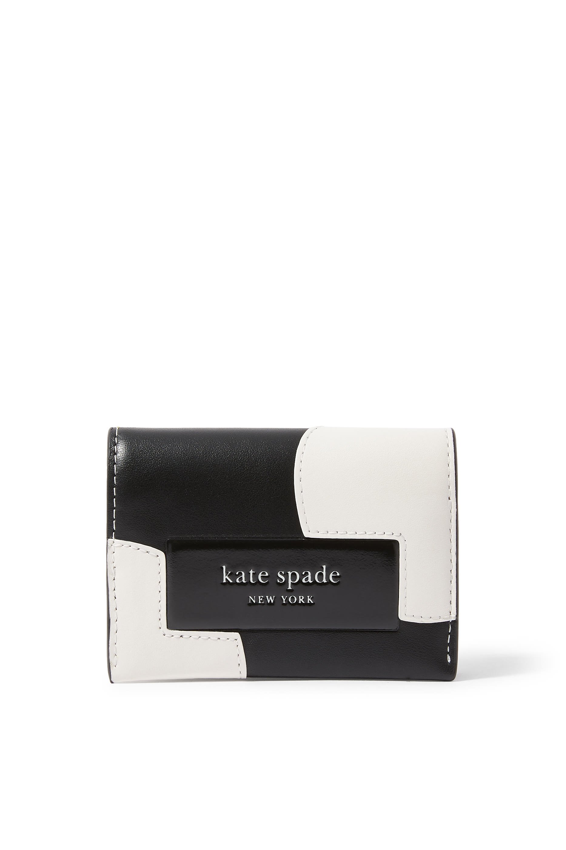 محفظة ثنائية الطي صغيرة بشعار الماركة